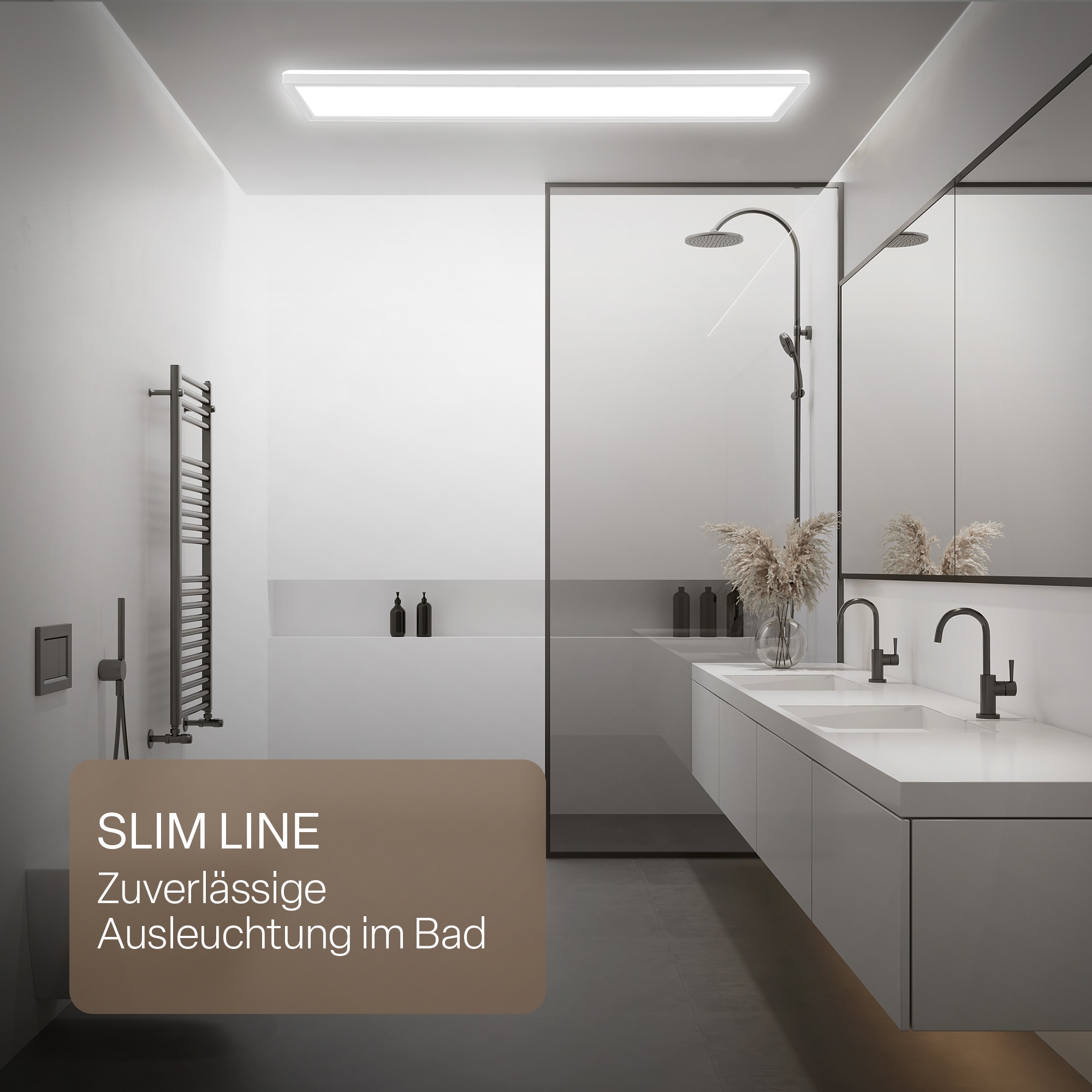 B.K.Licht LED Panel »SHALLOW« LED-Board 1 Stk. Neutralweiß 98x20x3 cm, Badlampe, Badezimmer, Küche, Wohnzimmer