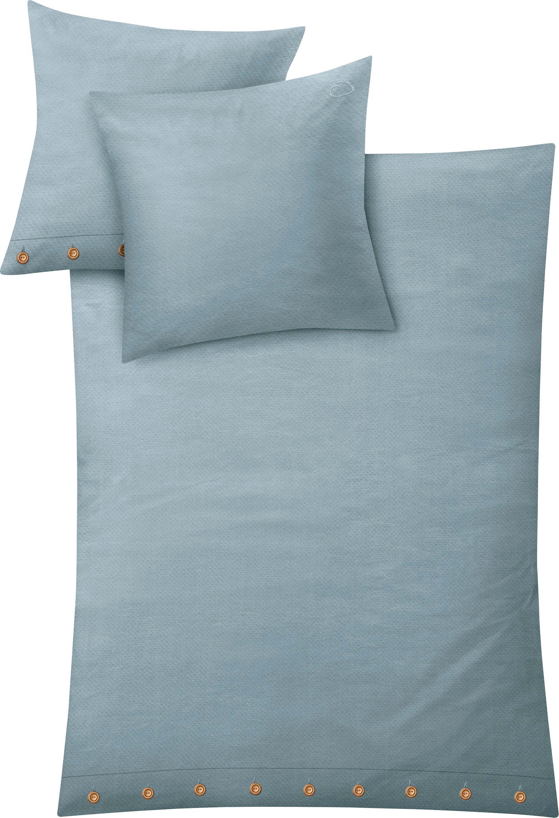 Bettwäsche KLEINE WOLKE, blau, Leinen, Obermaterial: 70% Baumwolle, 30% Leinen, Bettwäsche, "Leinna", Leinen-Mix