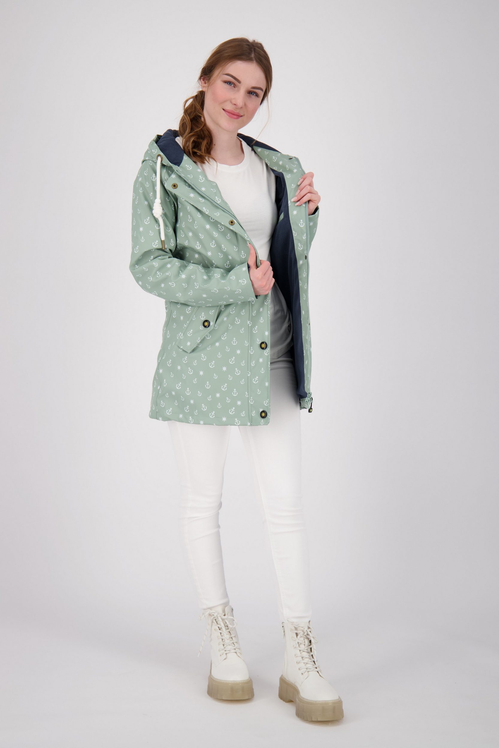 ankerglut Regenjacke "Friesennerz ankerglutwolke Regenmantel, Longjacket" mit Kapuze auch in Großen Größen erhältlich