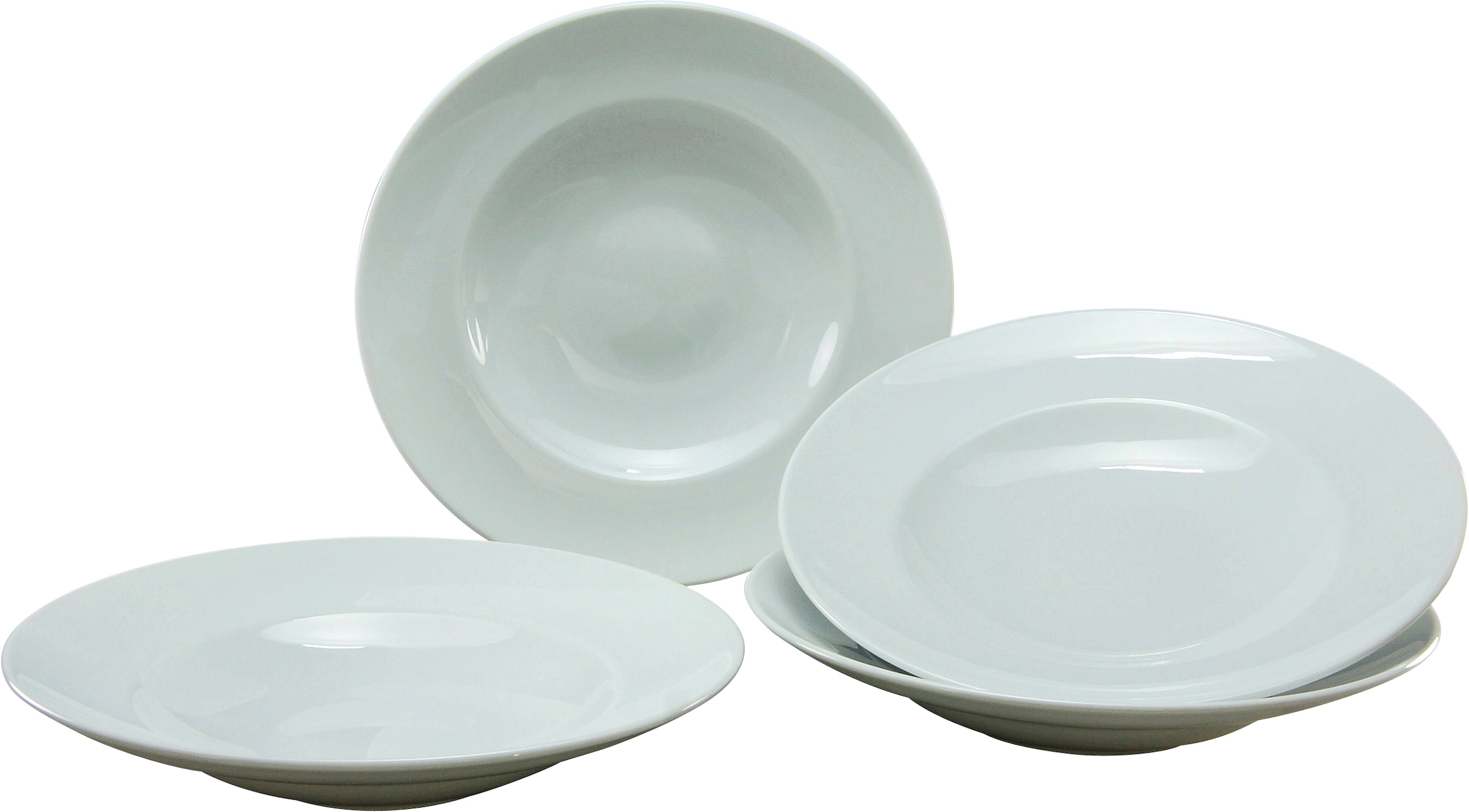 CreaTable Pastateller "Europa weiß, Teller-Set für Pasta, 4-tlg." Zeitlos, Vielseitig einsetzbar