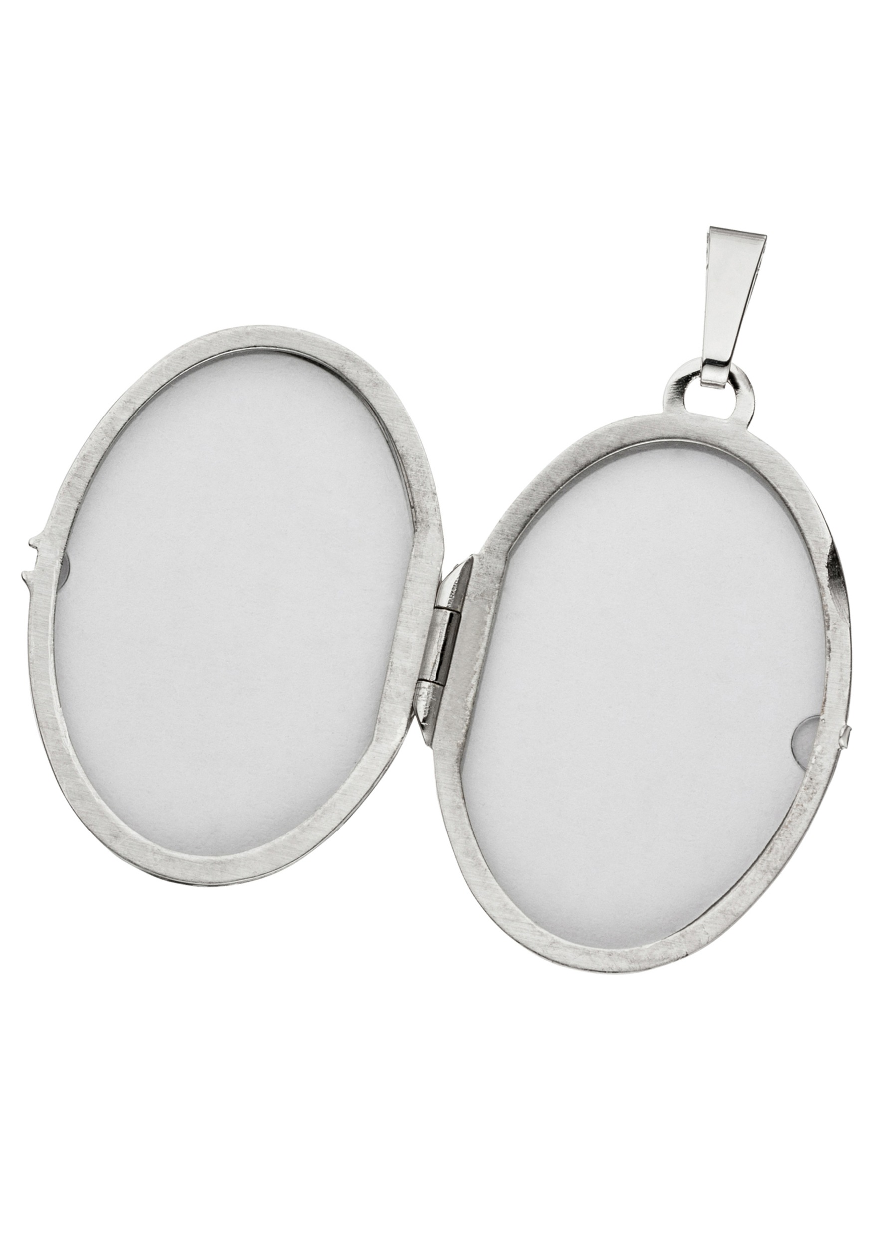 JOBO Medallionanhänger »Anhänger Medaillon oval 31 mm« ()  585 Weißgold für 2 Fotos