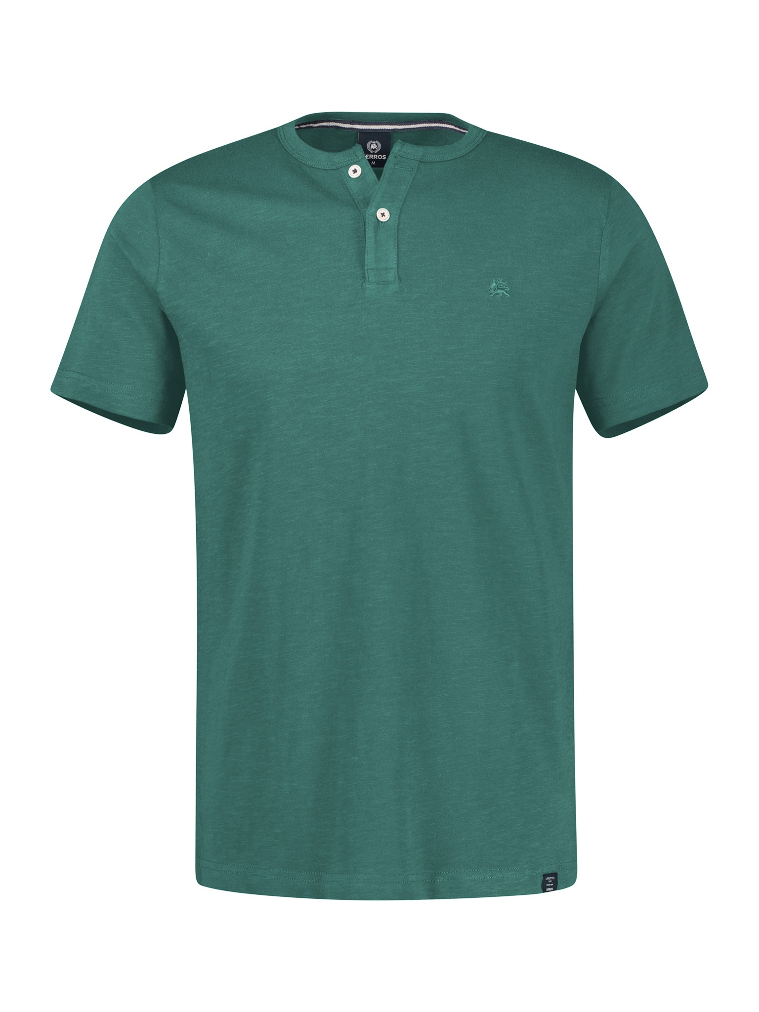 LERROS Kurzarmshirt mit Serafino-Kragen