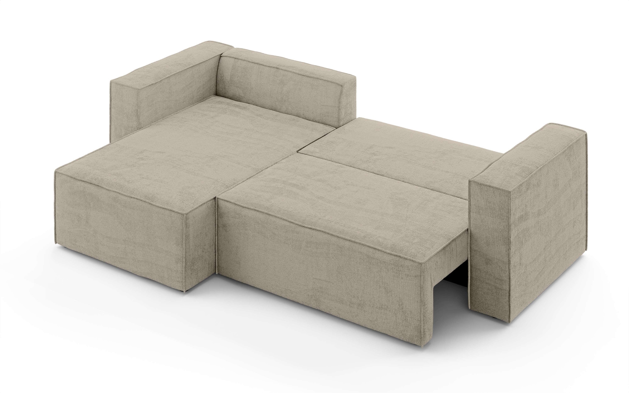 INOSIGN Ecksofa »LINCOLNVILLE mit Bettfunktion und Bettkasten, Maße B/H/T 244/76/150 cm«, L-Form mit Wellenunterfederung, Recamiere beidseitig montierbar