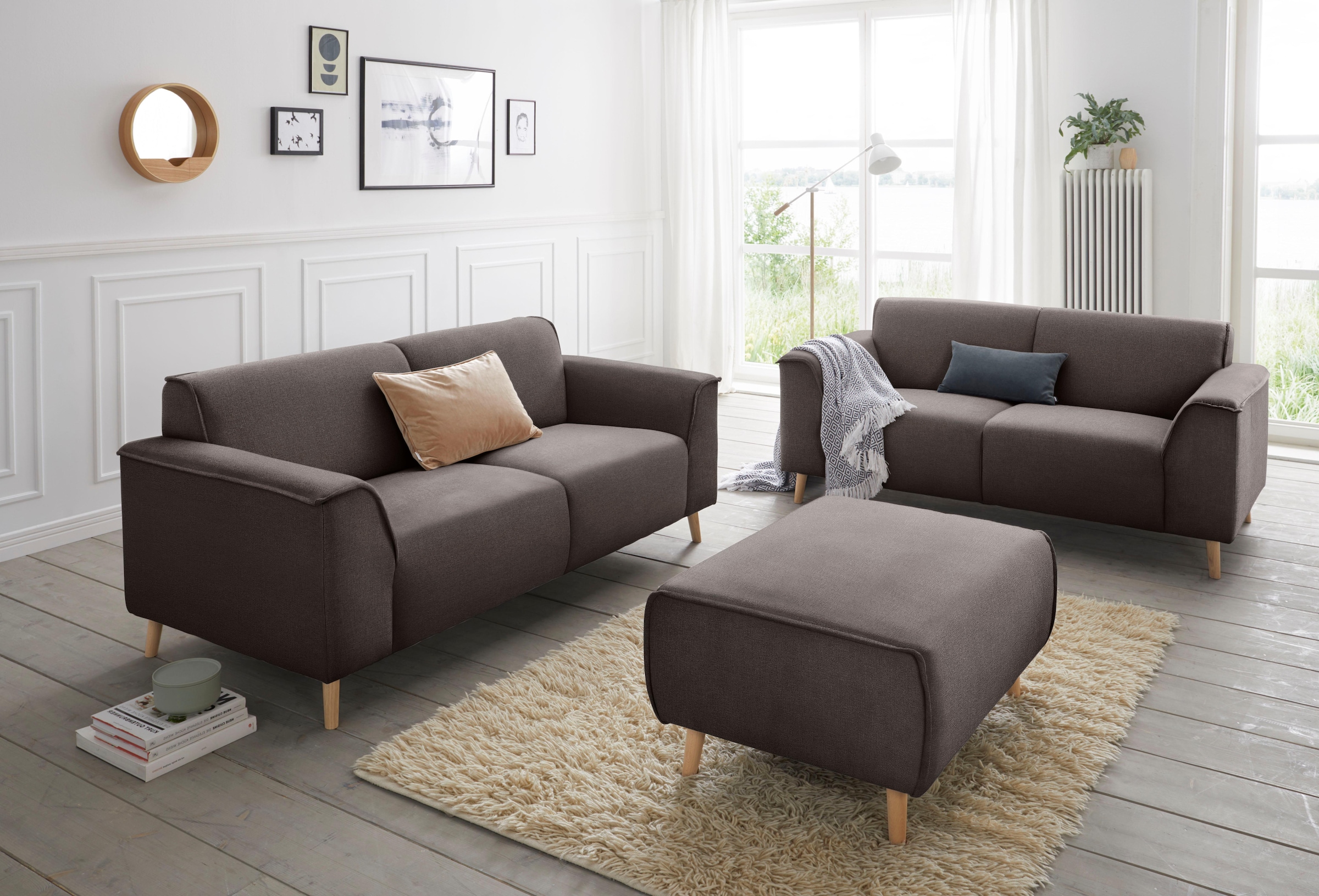 andas 2,5-Sitzer "Janek", mit Federkern und Keder in scandinavischem Design günstig online kaufen