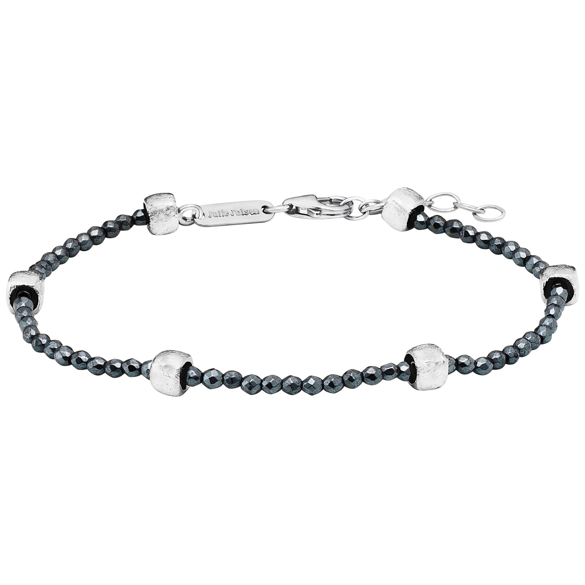 Armband »925/- Sterling Silber rhodiniert Hämatit grau 19cm«