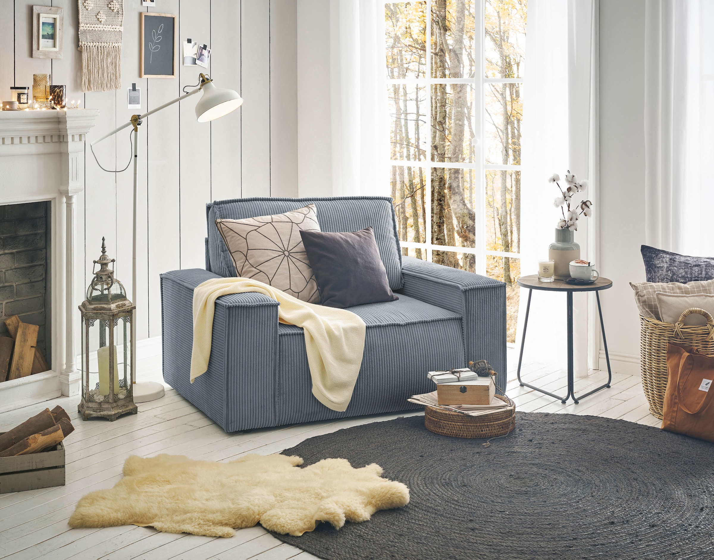 Home affaire Sessel »SHERWOOD, Love-Seat in 3 Stoffarten verfügbar«, passend zur Polster-Serie SHERWOOD