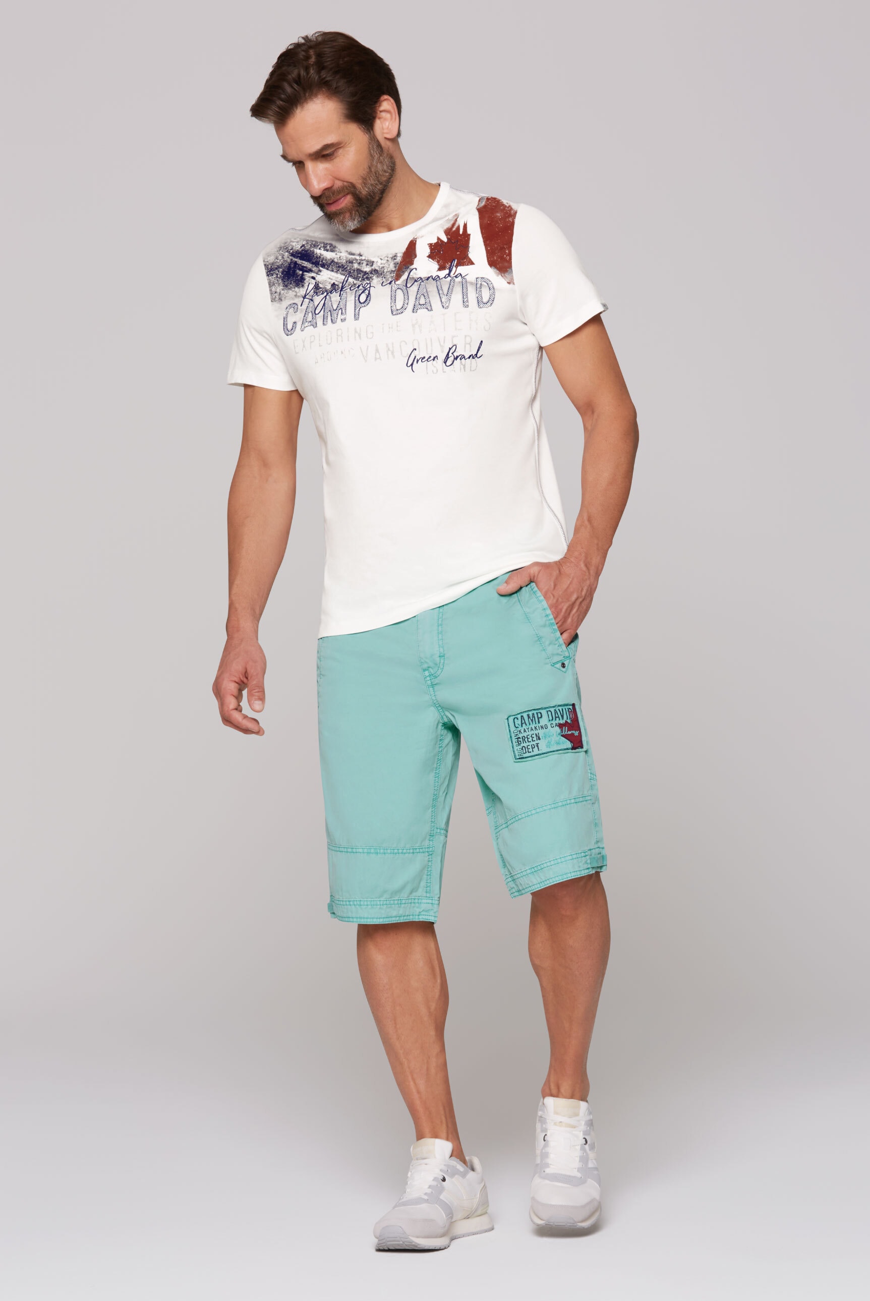 CAMP DAVID Shorts, mit Bindeband am Saum