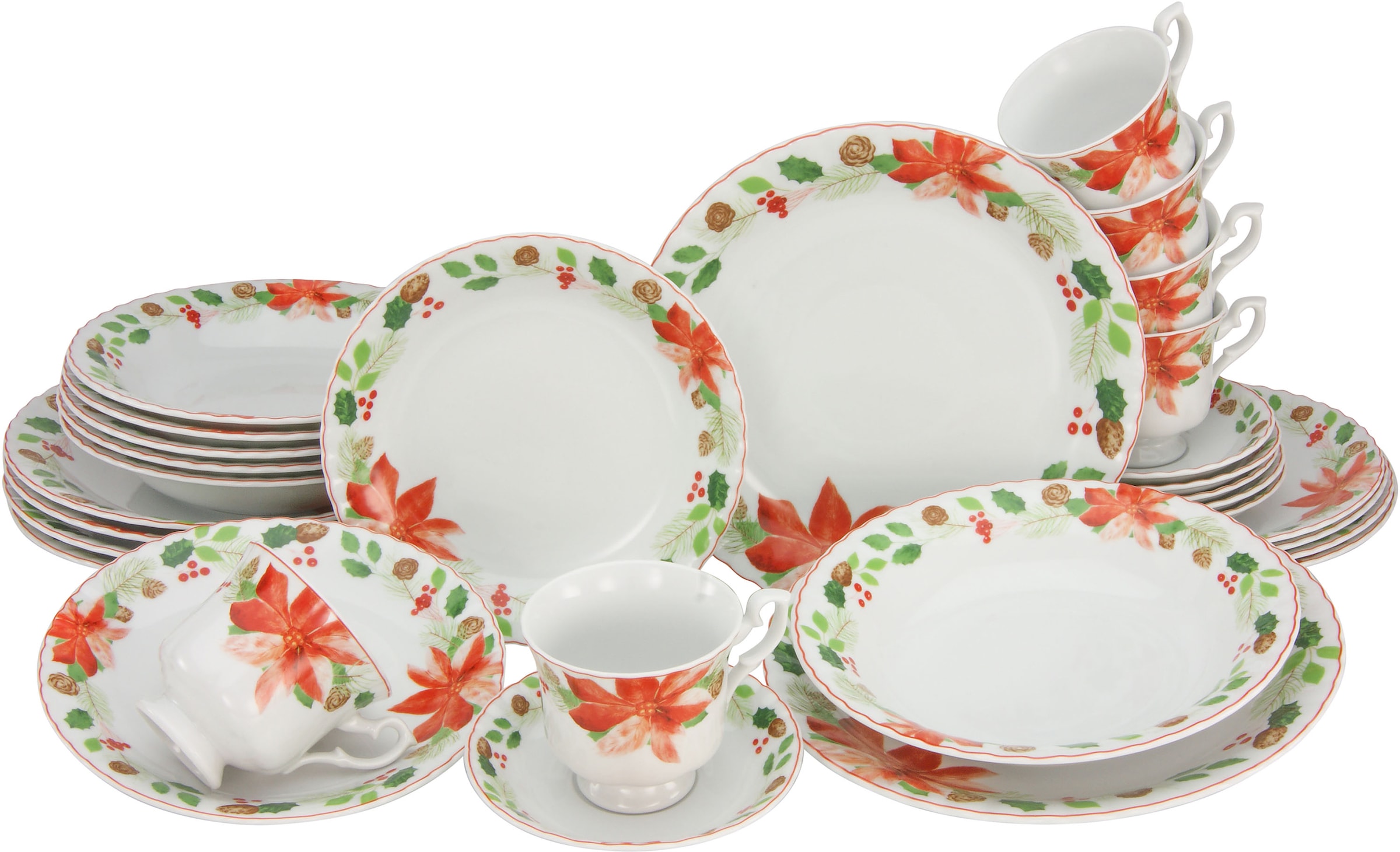 CreaTable Kombiservice "Geschirr-Set Ivona, Winter, Advent, Weihnachten" Se günstig online kaufen