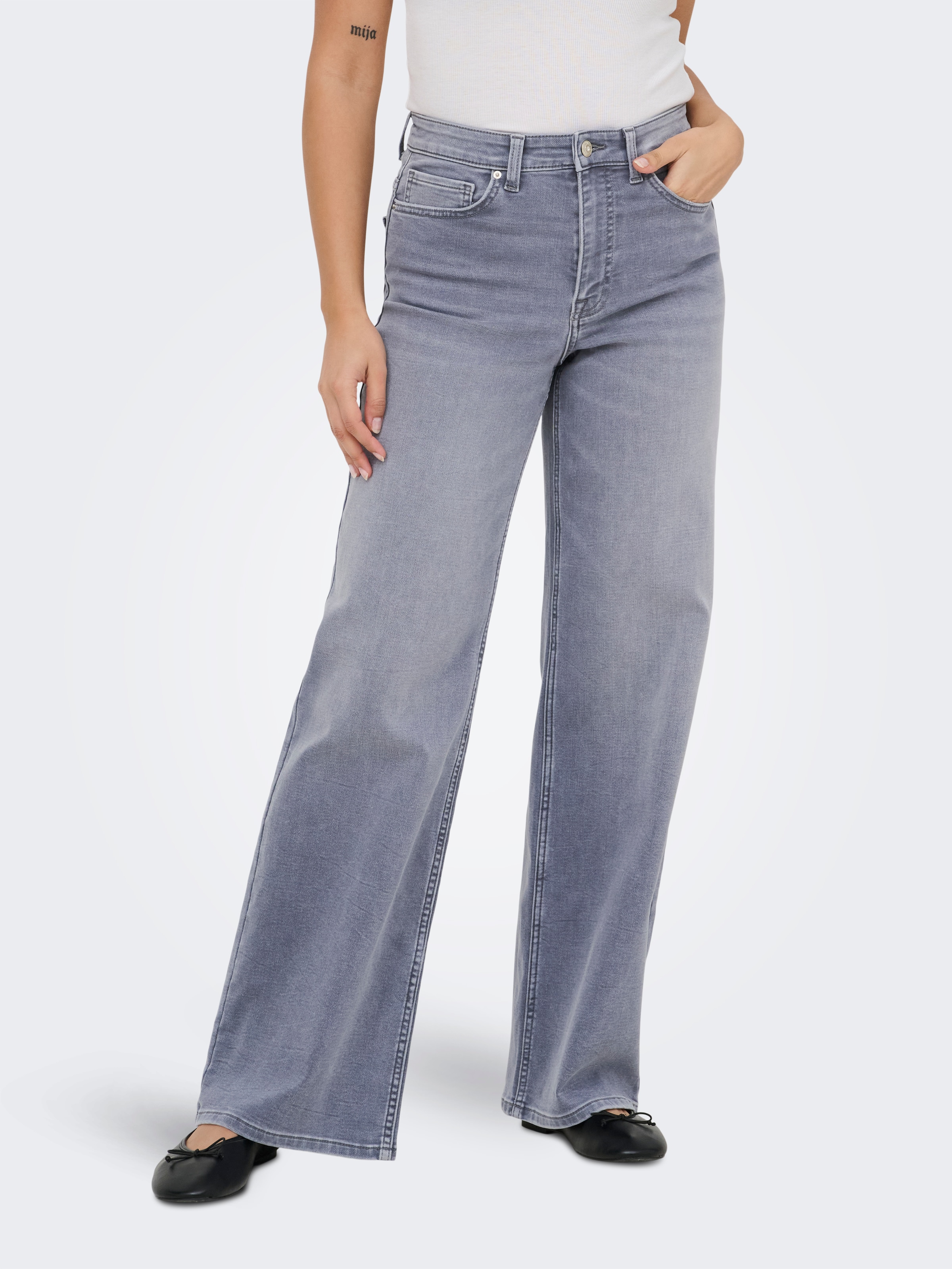 ONLY High-waist-Jeans "ONLMADISON JOGG HW WIDE DNM" high waist, wide fit