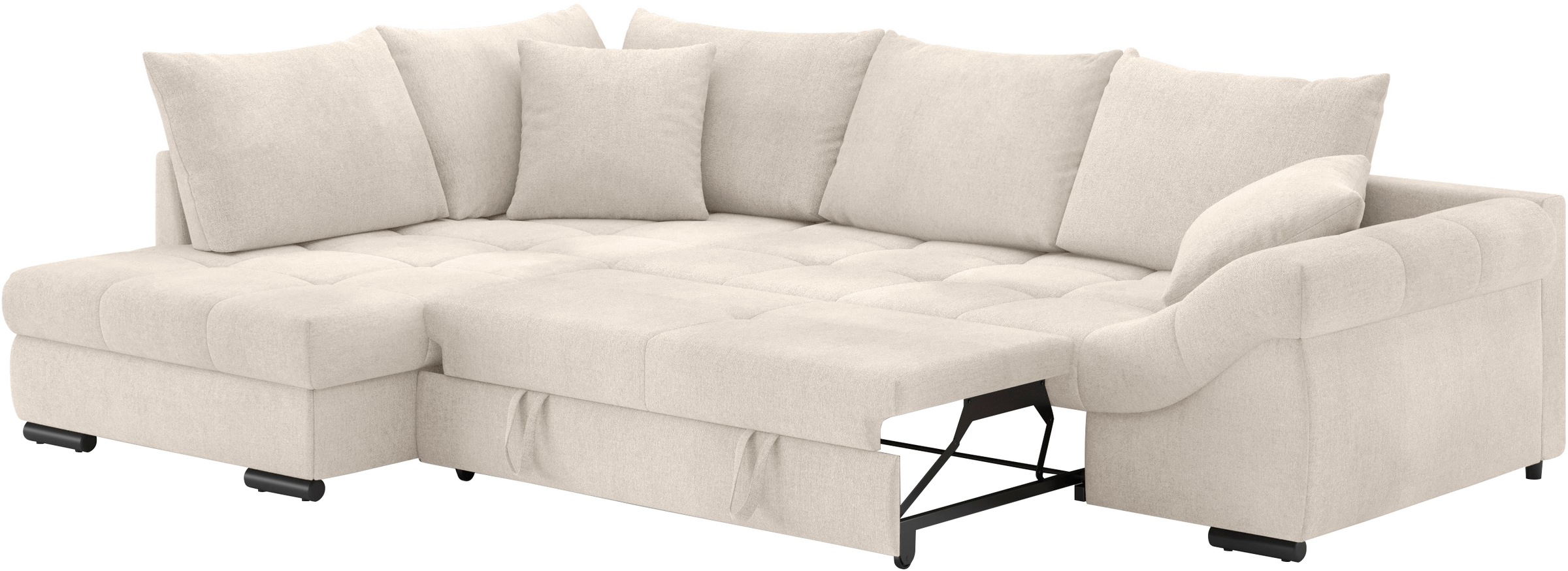 Mr. Couch Ecksofa »Allegro DuraFlex, L-Form«, Hochschläfer-Bettauszug, Kaltschaumpolsterung, bis 140 kg belastbar