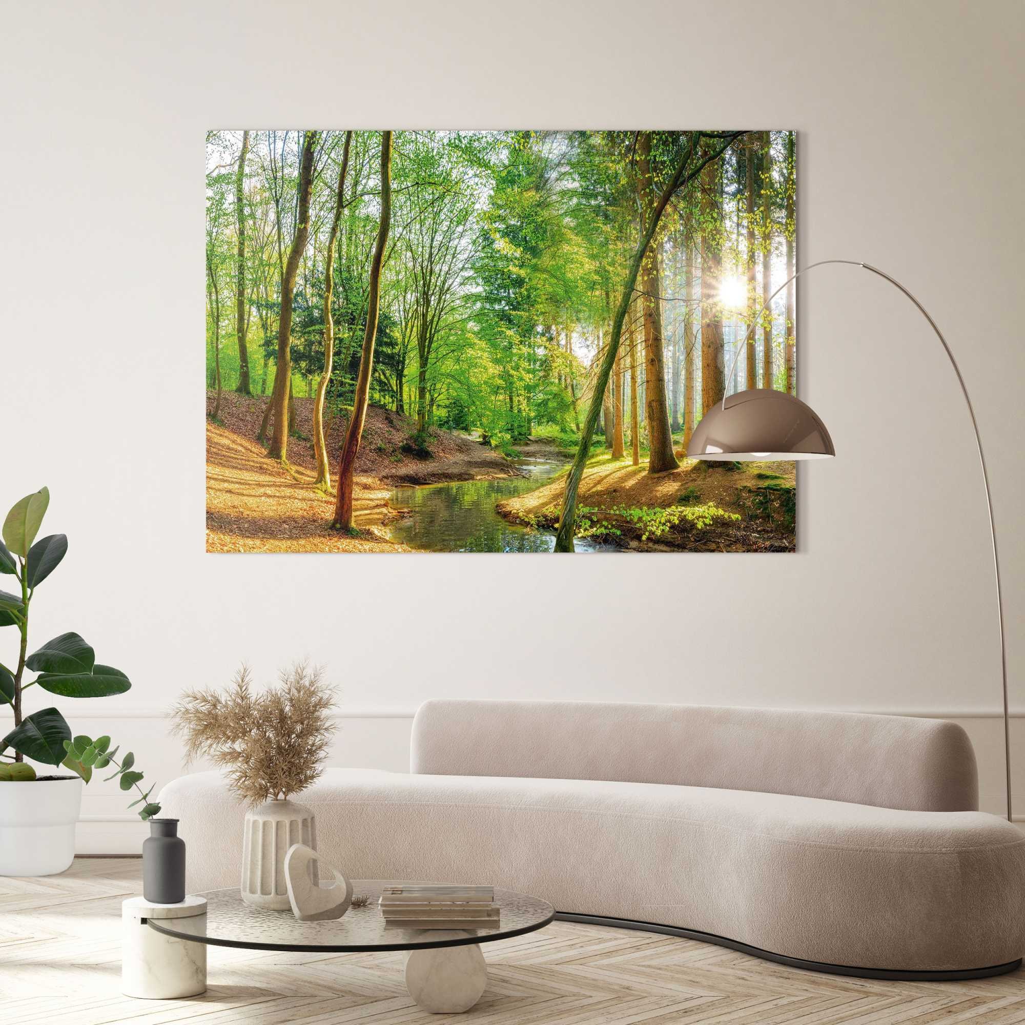 Reinders! Deco-Panel »Sonniger Wald«, Hobbyraum - Grün - MDF - Wald - 140x100 cm