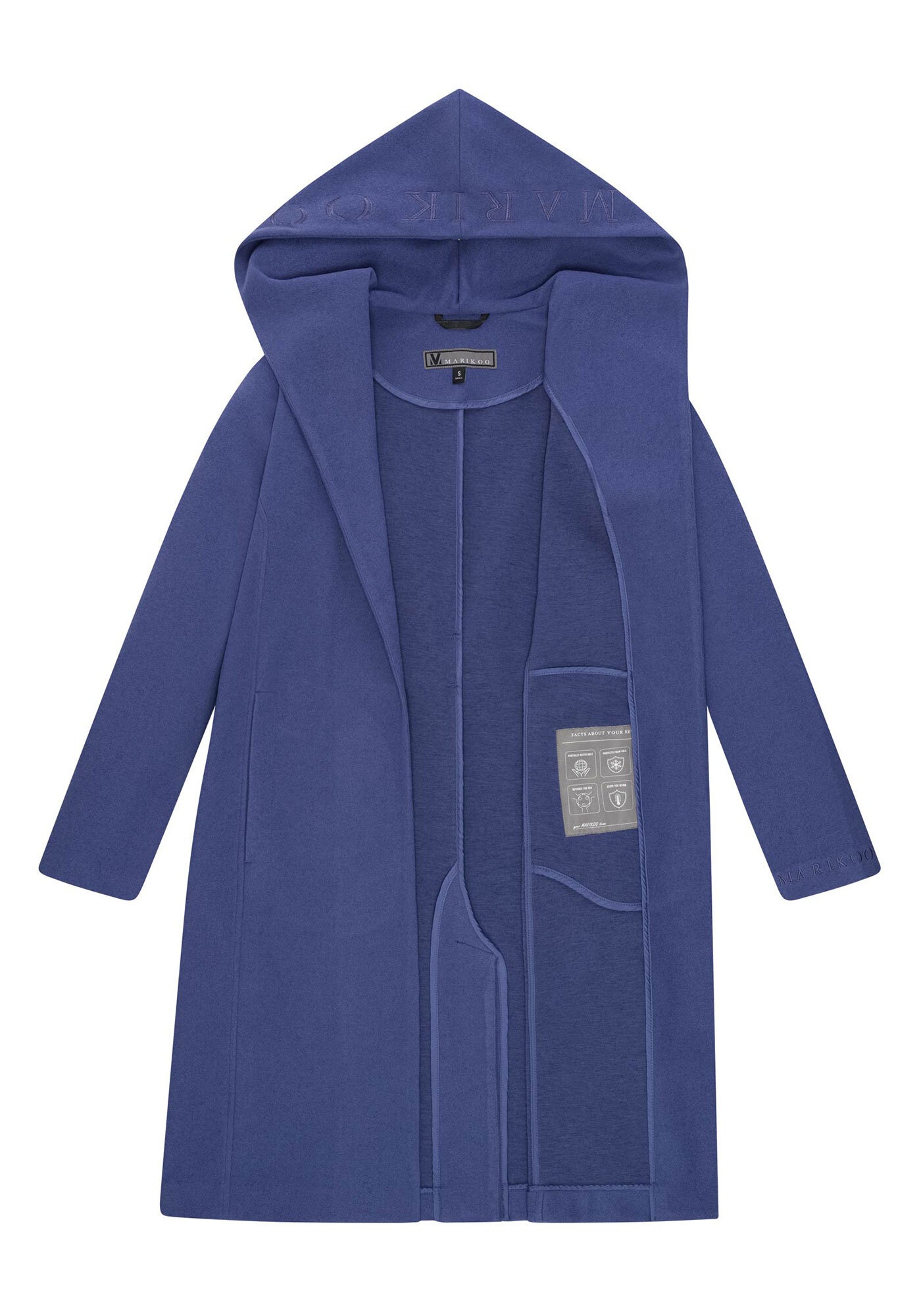 Marikoo Kurzmantel »Kailii«, Eleganter Wickel Mantel mit Taillengürtel und Oversized Hood Kapuze