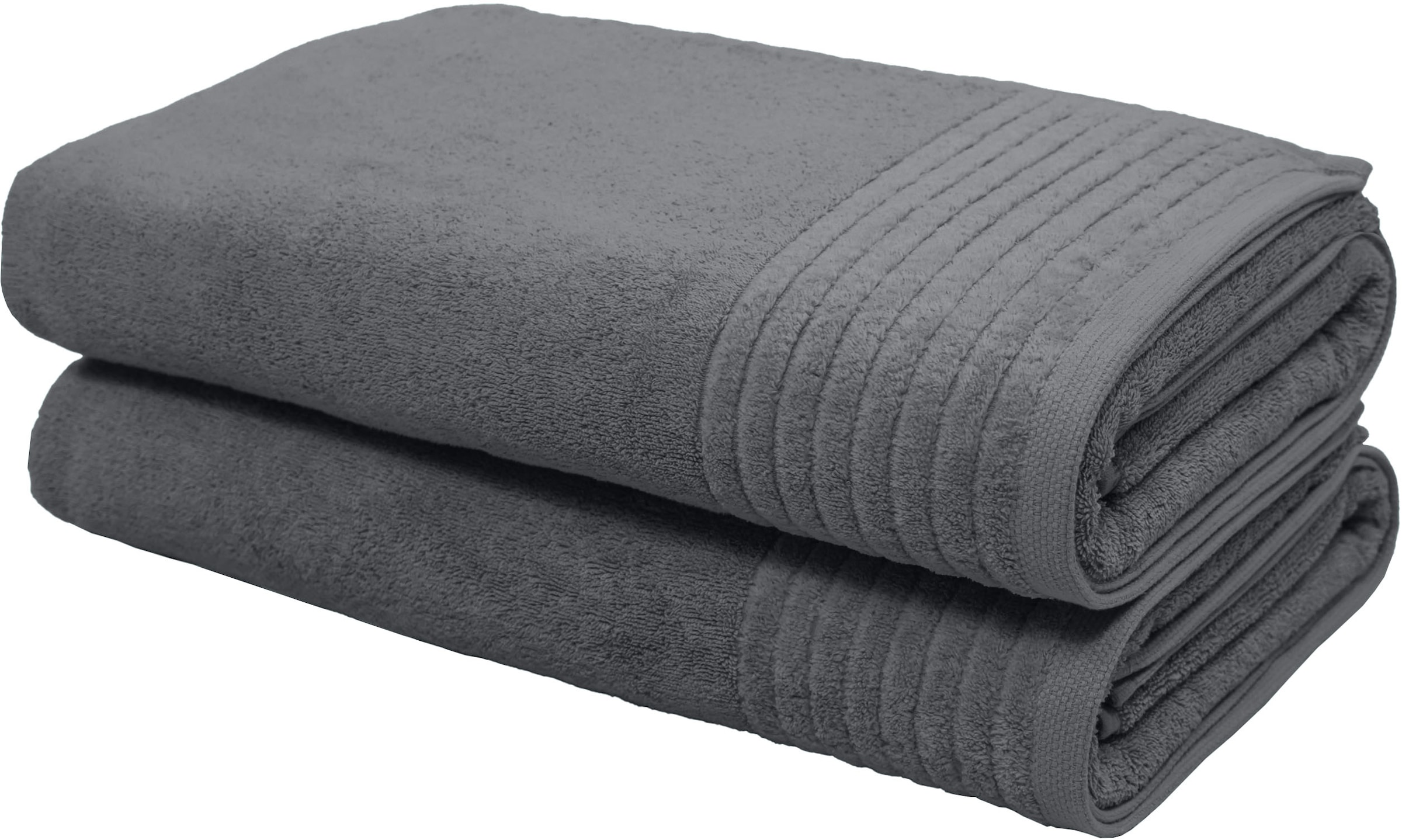 my home Saunatuch »Sanremo premium, Premium Handtücher, 600 gr/m²«, (Set, 2 St., 2x 80x200), mit Bordüre, einfarbig, flauschig und weich, 80x200cm