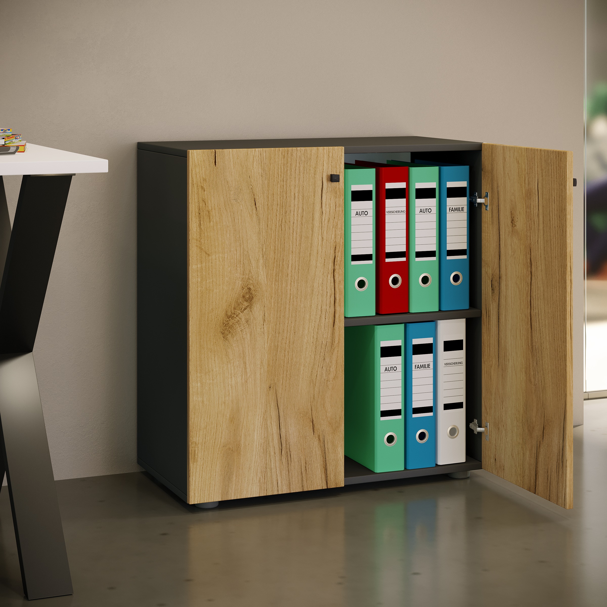 VCM Aktenschrank »Büroschrank Bücher Ordner Aktenschrank Lona 2fach«