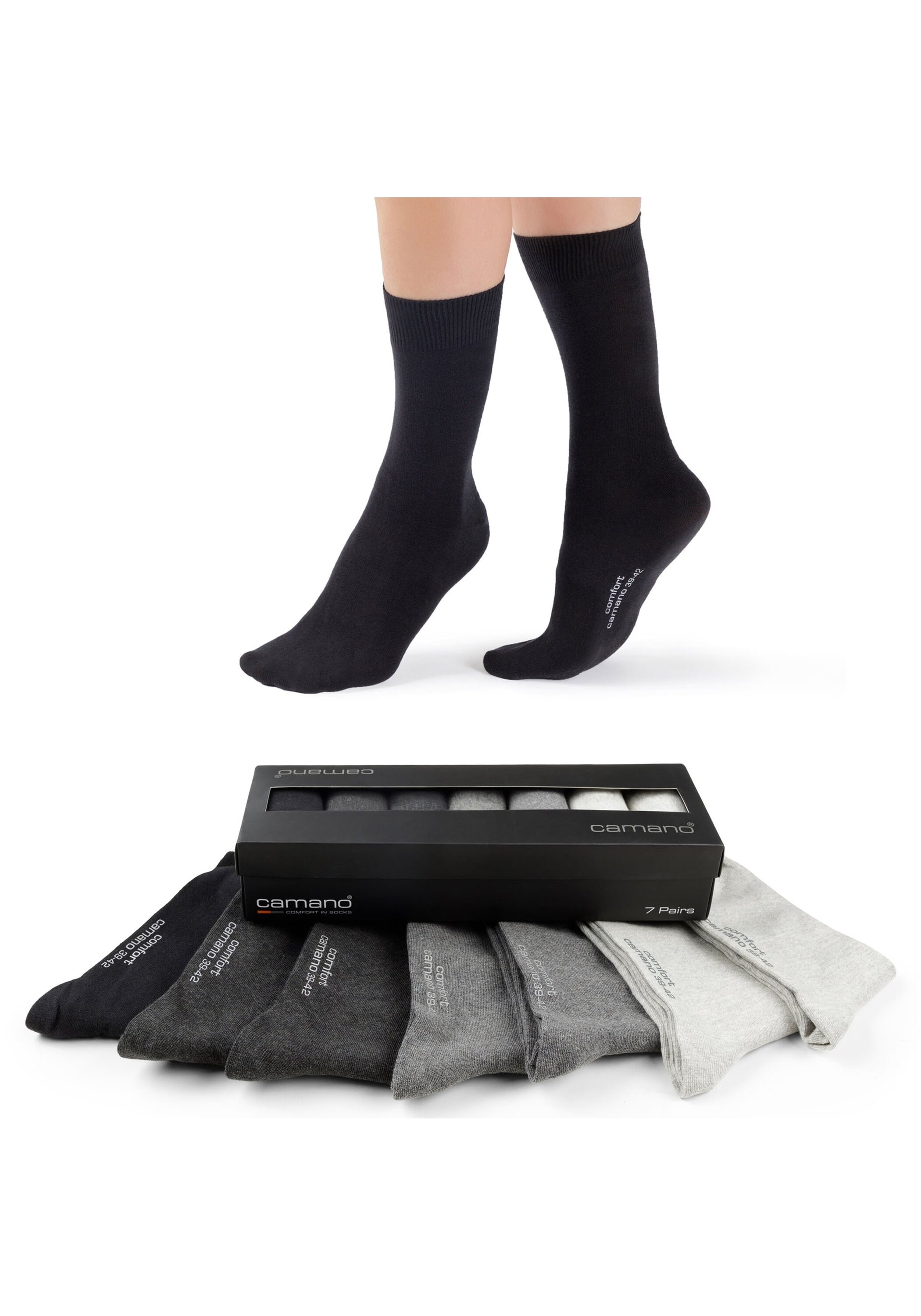 Camano Kurzsocken "Socken Comfort Socks in Box 7P 7er Pack" 7 Paar tlg.
