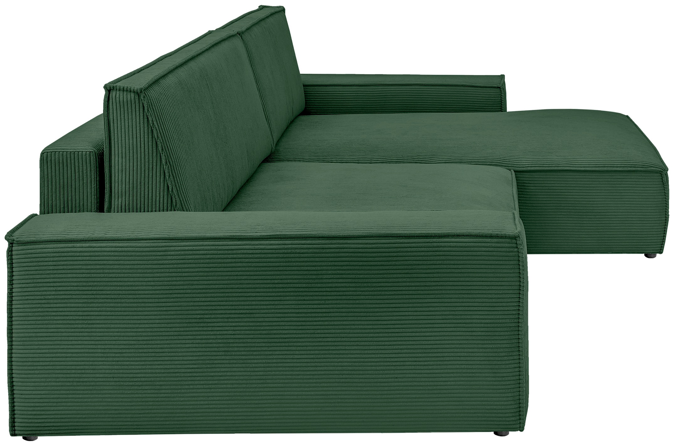 Home affaire Ecksofa »NEU: SHERWOODL XXL 284, Big-Sofa L-Form, tiefe Sitzfläche 95 cm, Cord,«, Leinenoptik, Recamiere rechts/links, auch als Schlafsofa stellbar