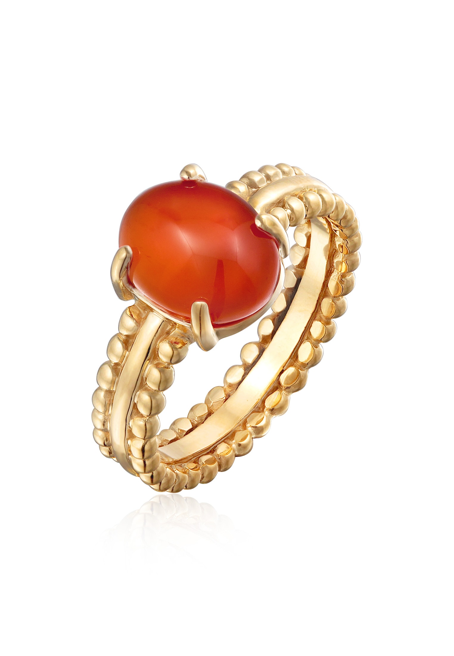 ELLI PREMIUM Damen Silberring "Ring Karneol Edelstein 925 Silber vergoldet", 56, Silber 925 (Sterlingsilber), orange, Silber 925 (Sterlingsilber),