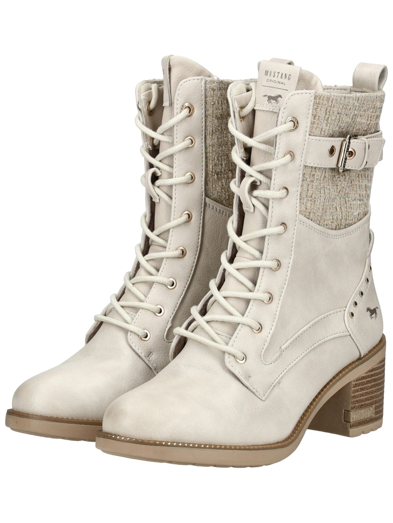 Mustang Shoes Schnürstiefelette »Mustang Shoes Stiefelette Lederimitat/Textil«