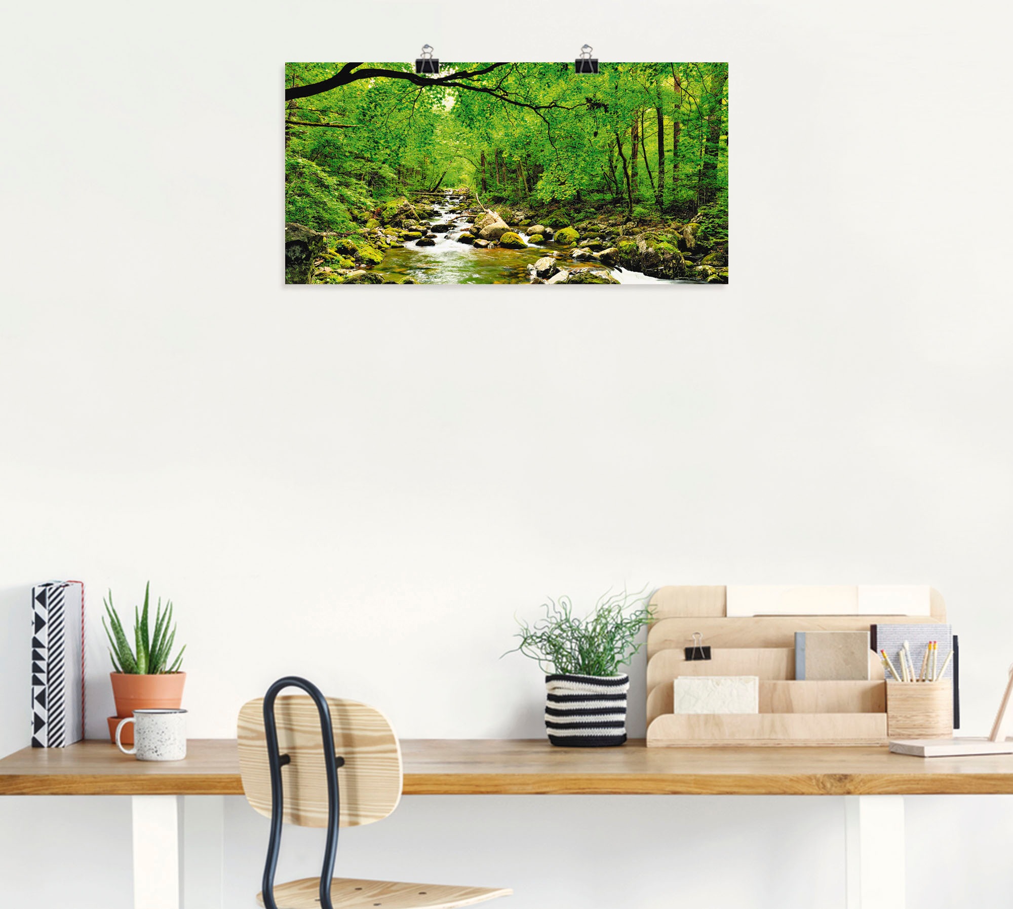 Artland Wandbild "Herbstwald Fluss Smolny", Wald, (1 St.), als Leinwandbild günstig online kaufen