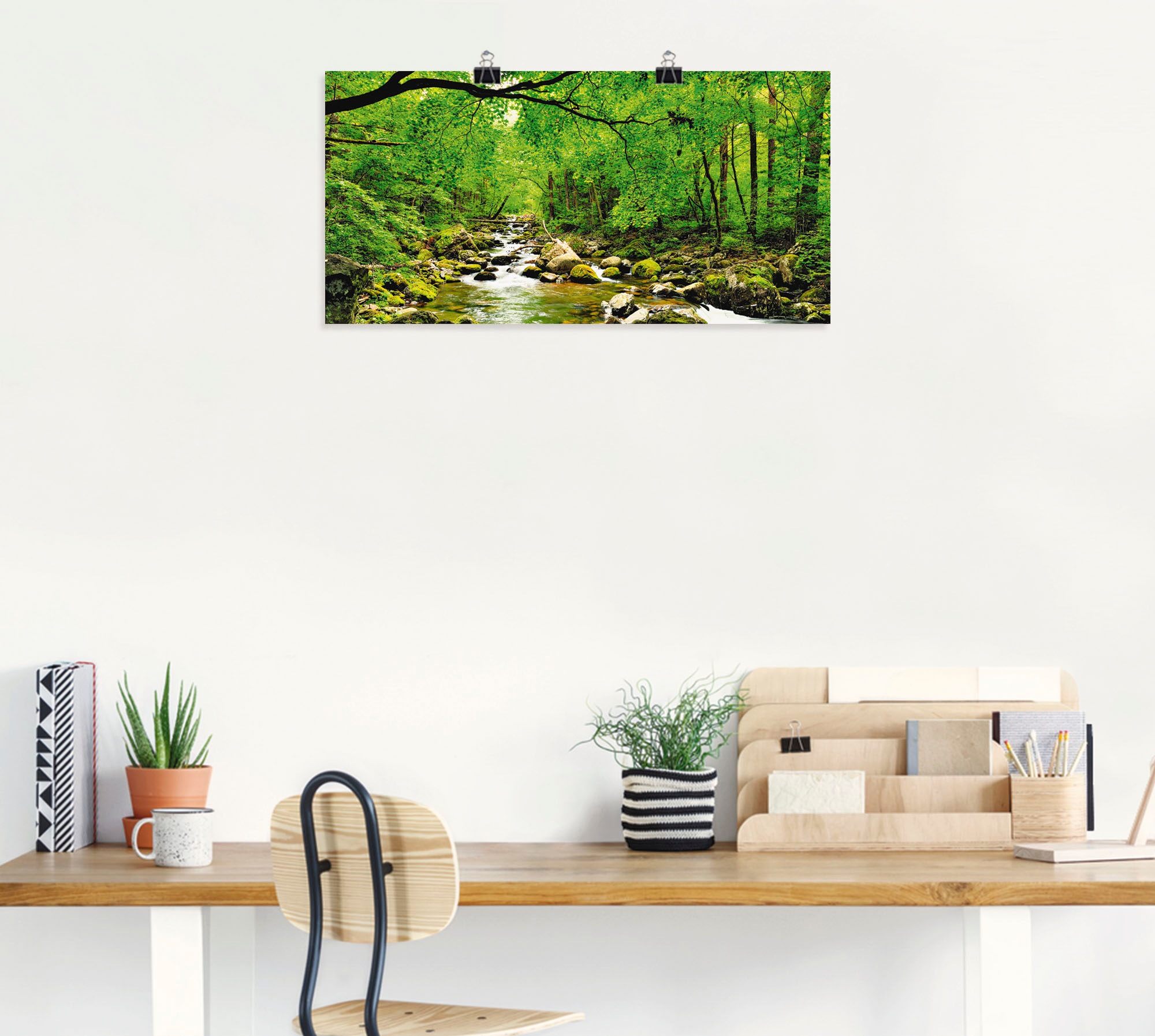 Artland Wandbild "Herbstwald Fluss Smolny" Wald 1 Stk. tlg. als Leinwandbil günstig online kaufen
