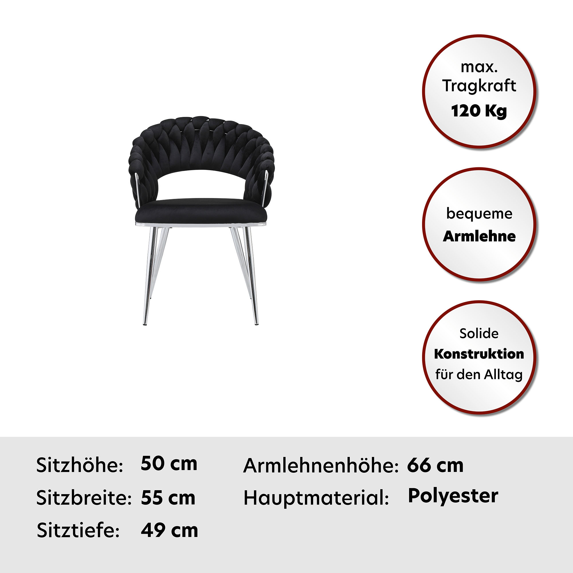 Thumbnail - Kayoom Polsterstuhl "Stuhl Finesse 125 2er-Set, TOPSELLER Flechtverarbeitung am Rücken" (Set) 2 Stk.2-er Set, angesagter...