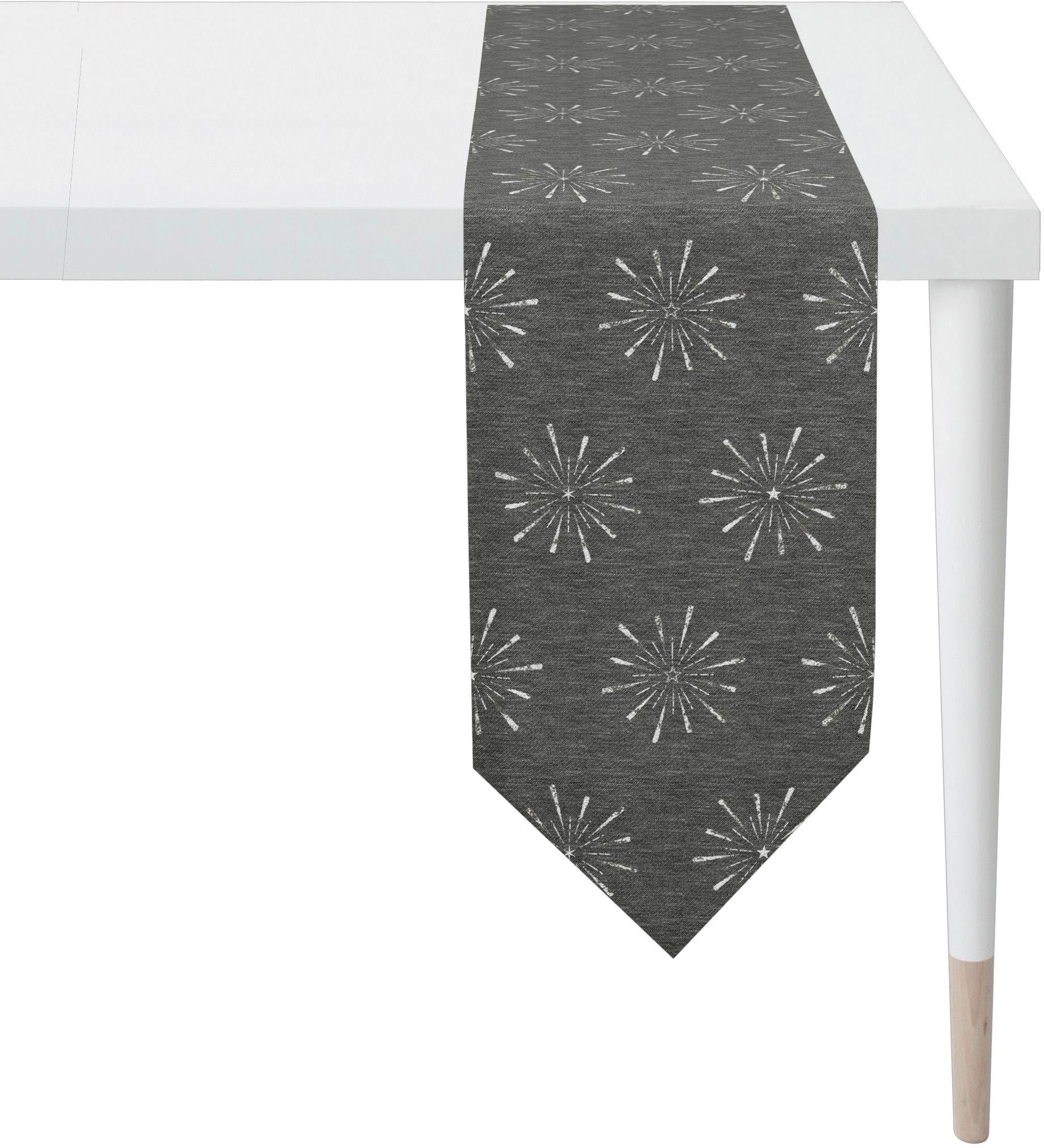 Tischband APELT, B:21cm L:175cm, silber, Polyacryl, Polyester, Viskose, Tischdecken, "6302 CHRISTMAS GLAM, Weihnachtsdeko, Weihnachten",