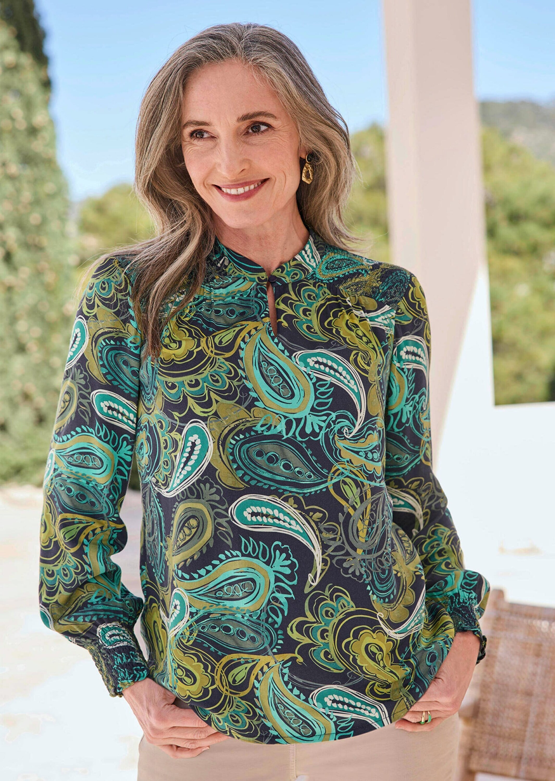 GOLDNER Schlupfbluse »Bluse aus fließendem Viskose-Satin«