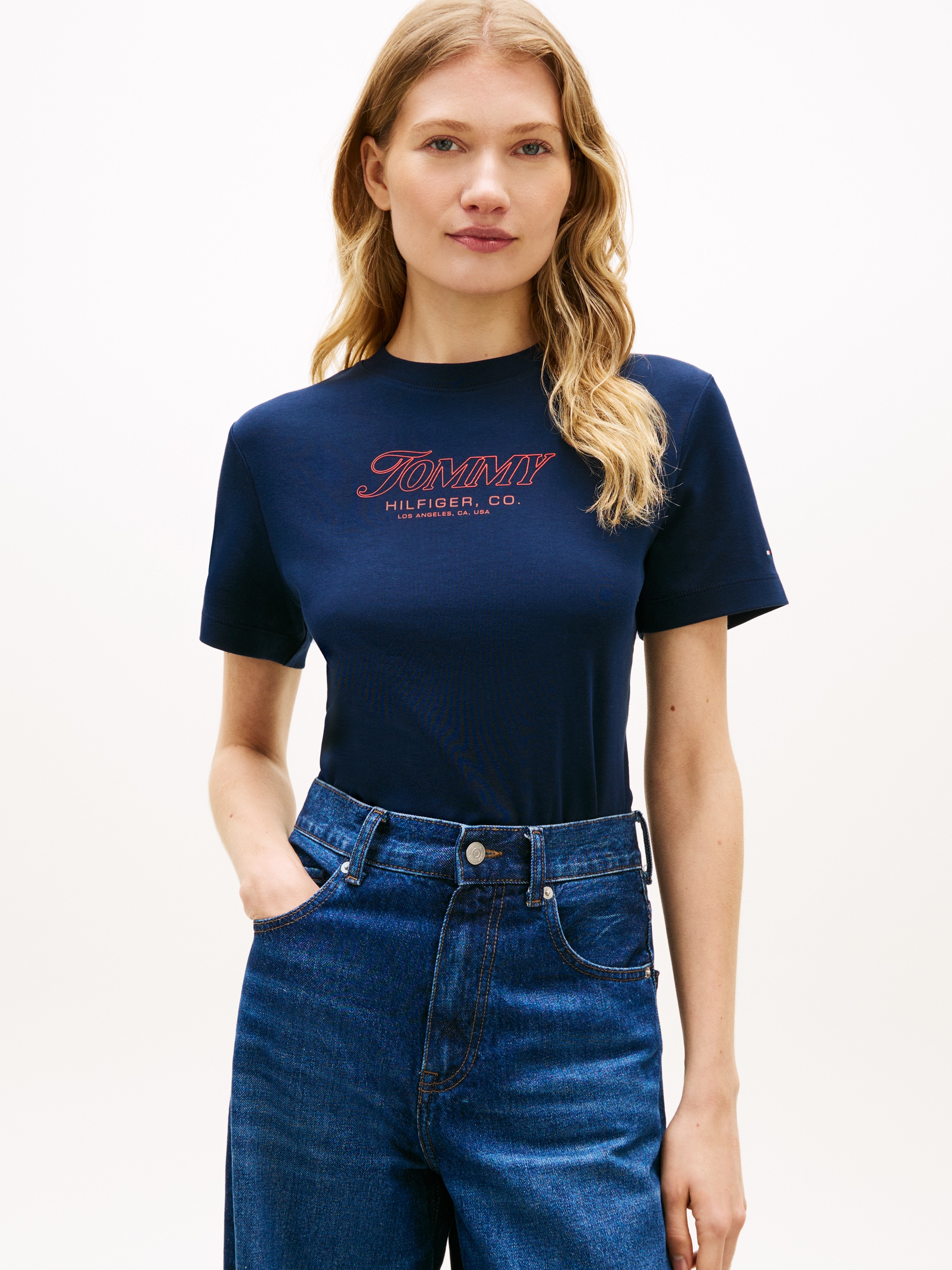 Tommy Hilfiger Kurzarmshirt "TILT GRAPHIC REG C-NK SS TEE" mit großem Logo- günstig online kaufen