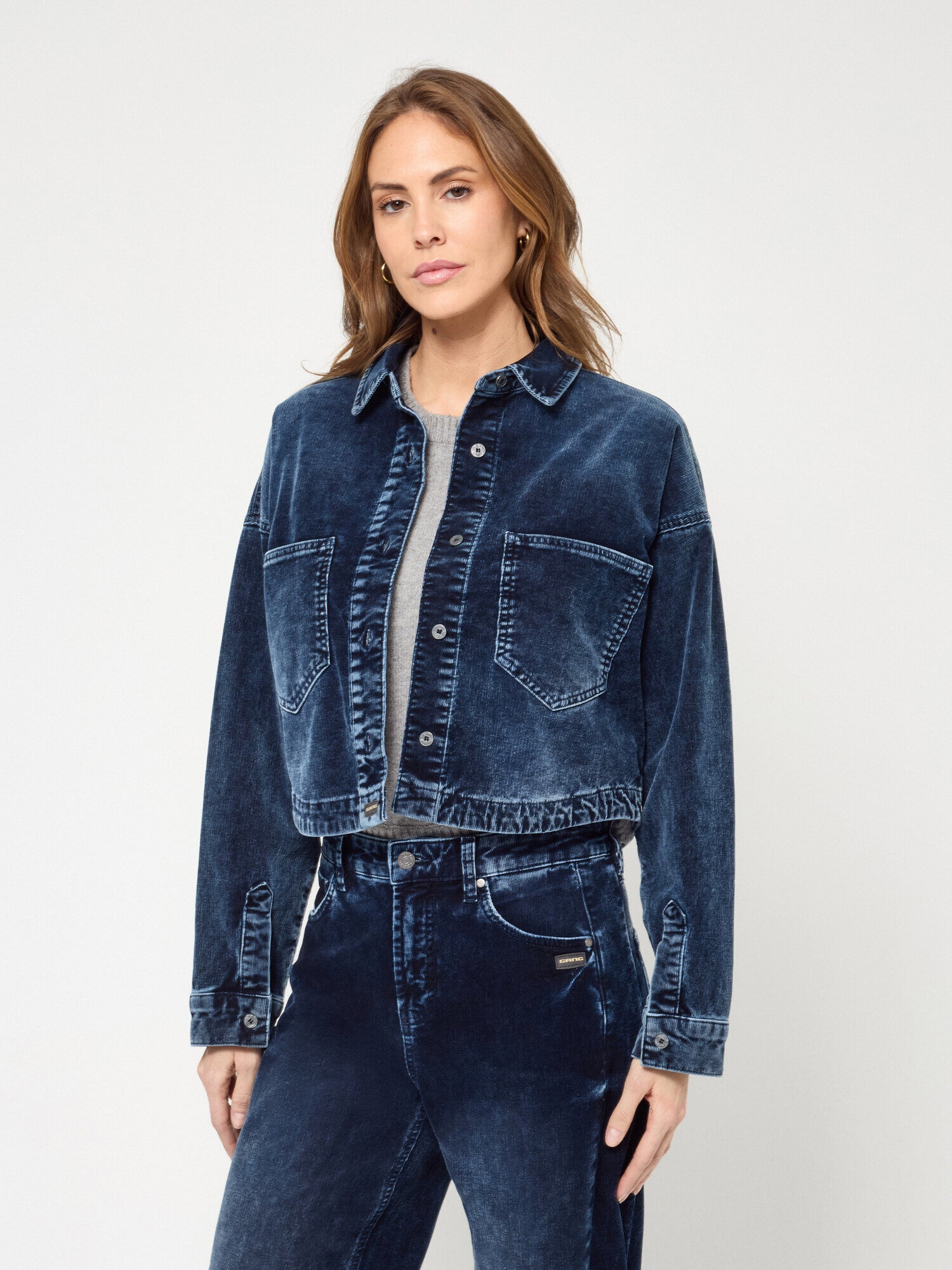 GANG "94LUNA CROPPED" ohne Kapuze mit Hemdkragen