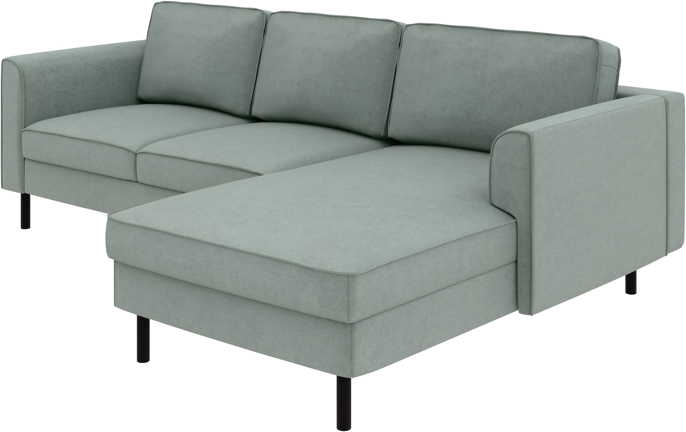 Home affaire Ecksofa »Booster II, whlw. mit Schlaffunktion & Bettkasten, Fuß schwarz« Recamiere beidseitig montierbar, Sofa in L-Form, 232 cm