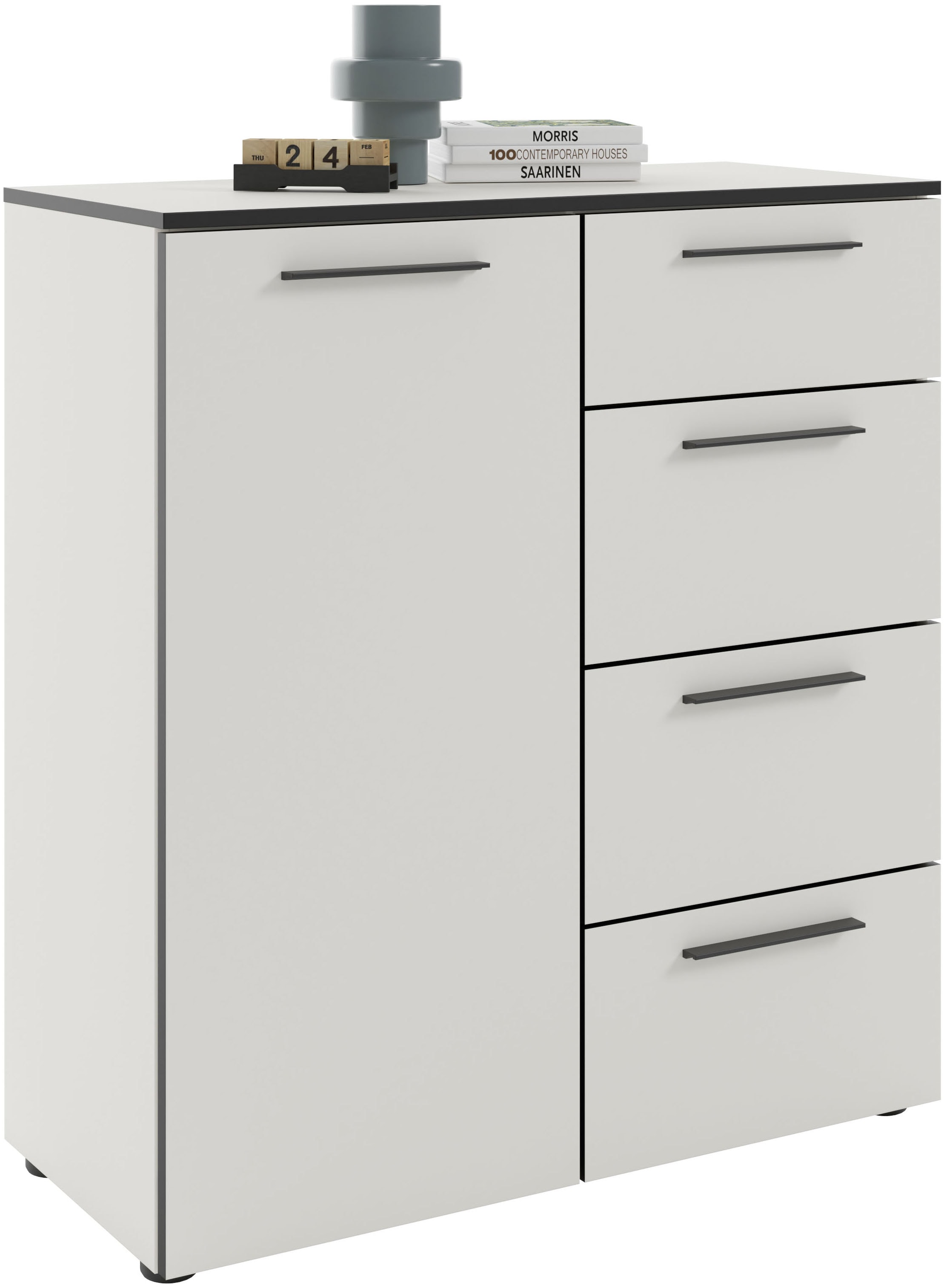 Manjana Möbel Kommode »Kommode mit Schwarz matten Metallgriffen in verschiedenen Ausführungen«