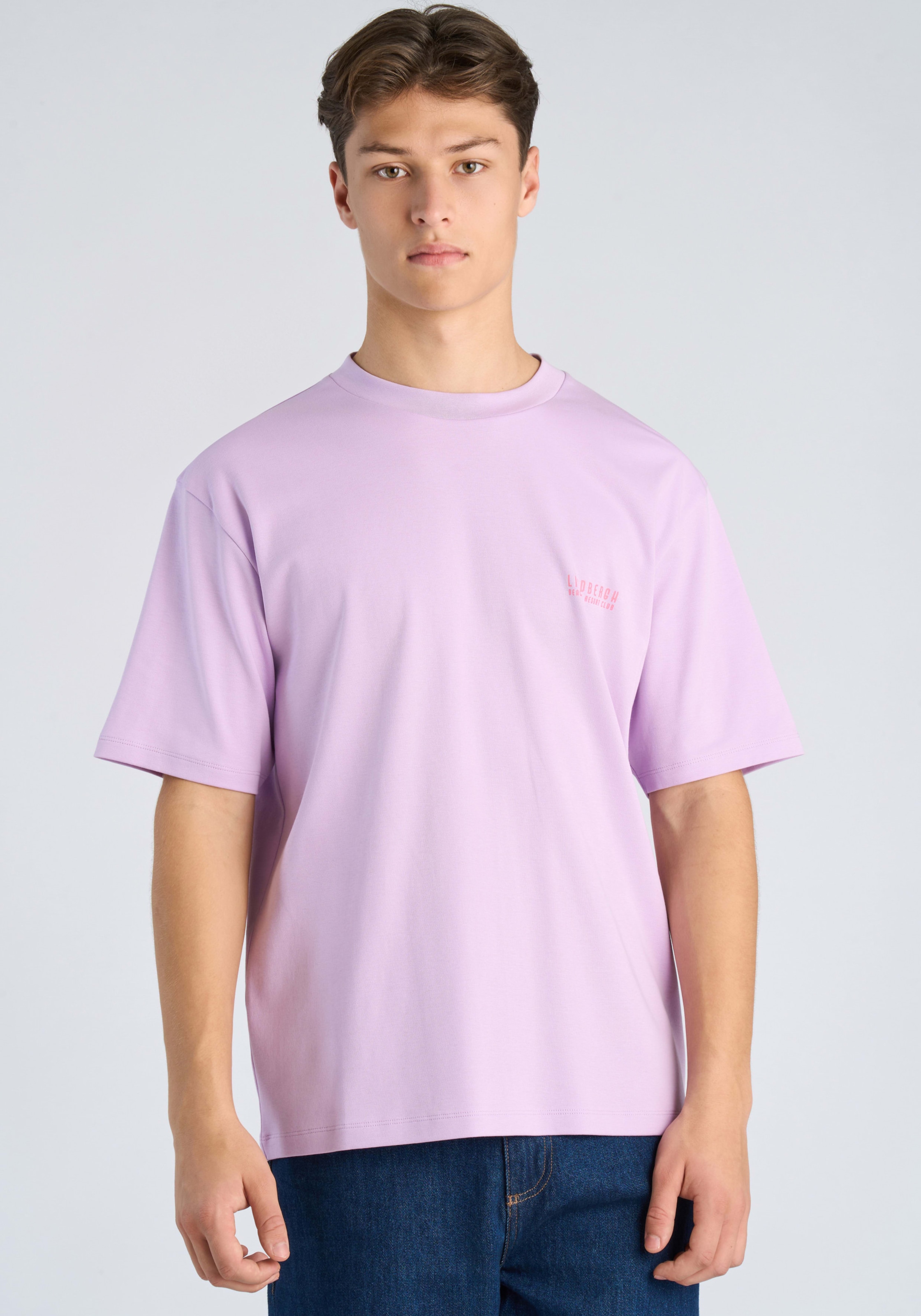 LINDBERGH Kurzarmshirt Sommershirt mit großem Rückenprint / kleinem Frontprint