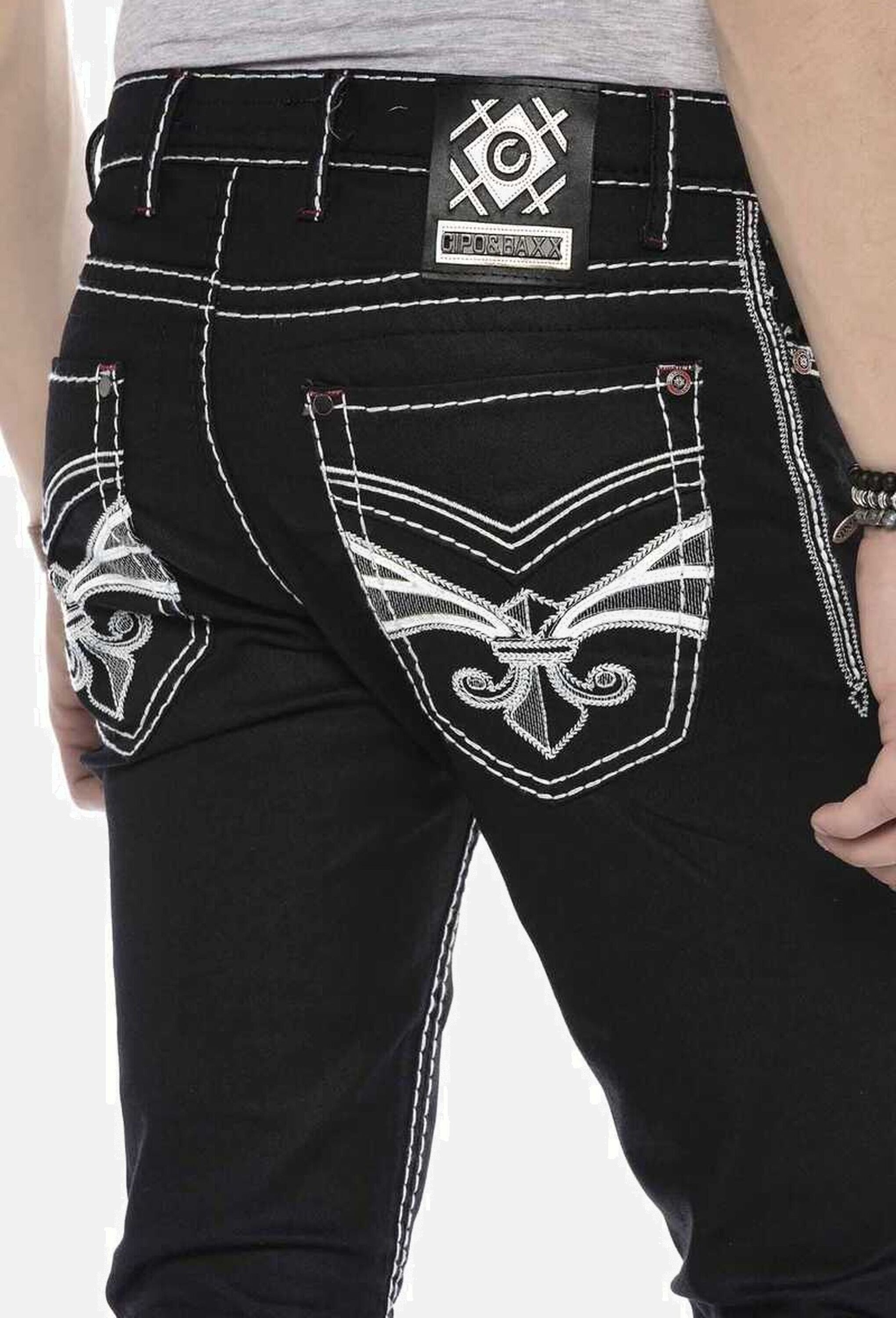 Cipo & Baxx Gerade Jeans »Cipo & Baxx Jeans« mit farblich abgehobenen Nähten, CD553