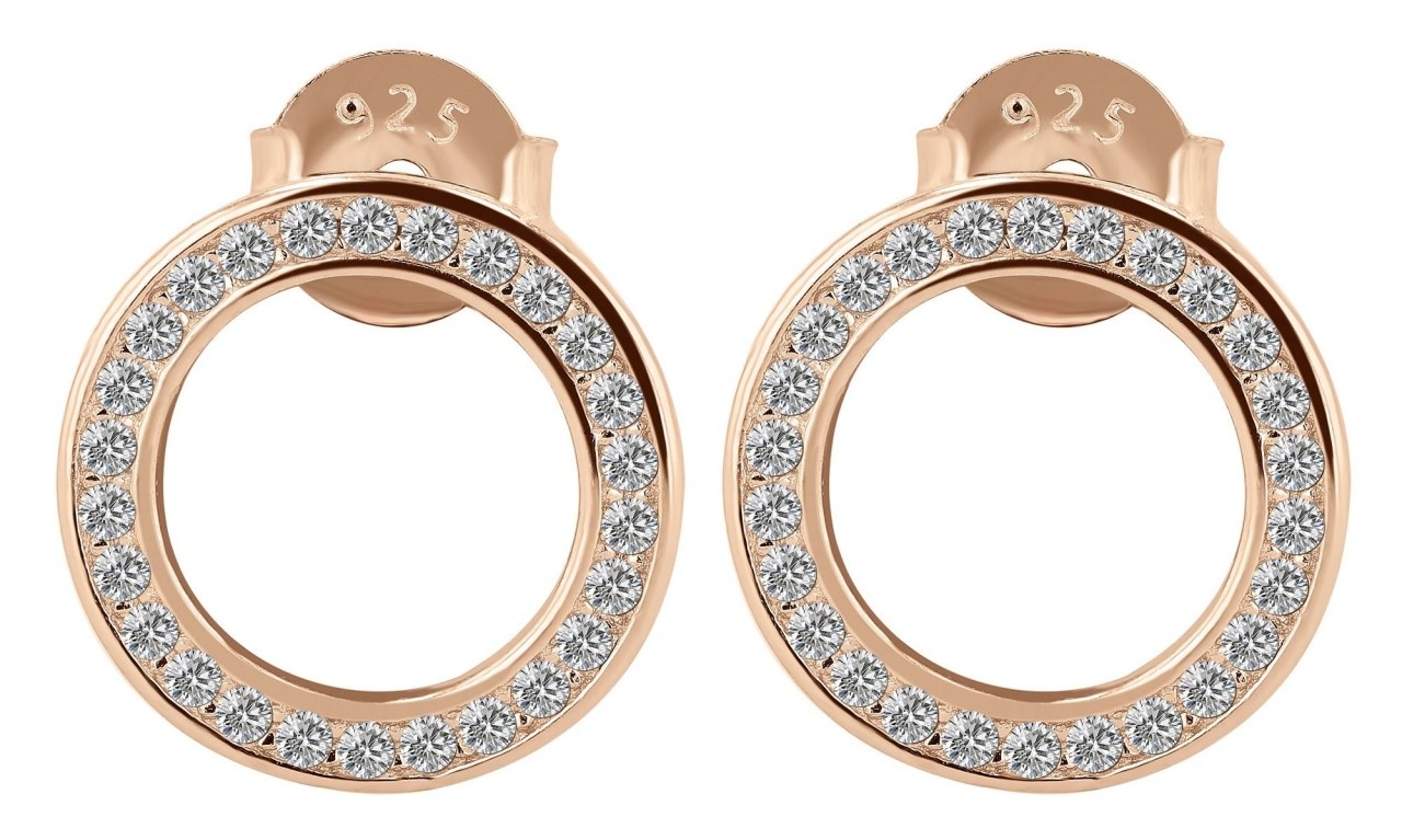 Paar Ohrhänger ADELIA´S "Damen Ohrstecker aus 925 Sterling Silber und Zirkonia Ø 11 mm", silber, Ohrringe, Damen, Damen, Silber 925 (Sterlingsilber) 2