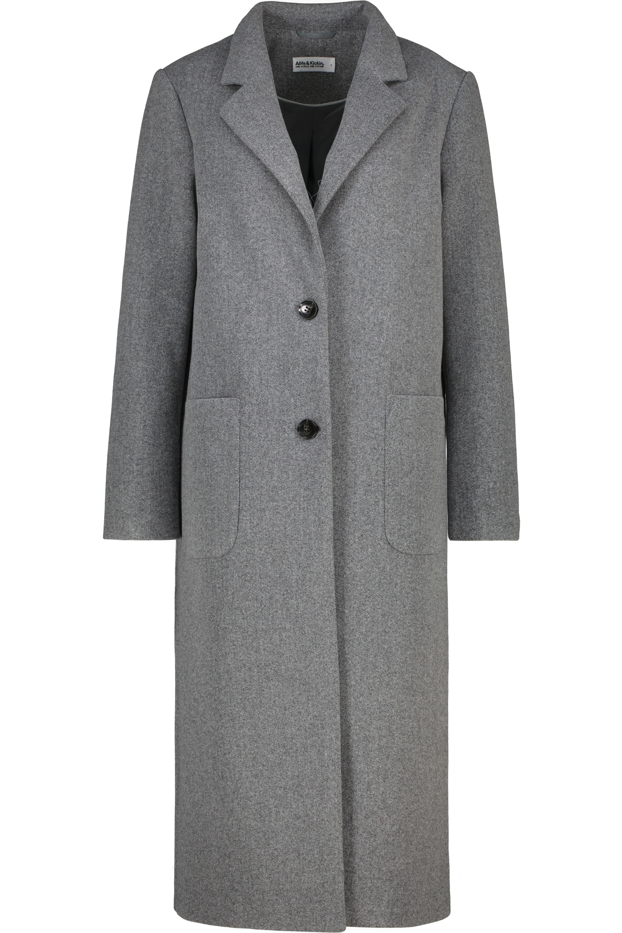 Alife & Kickin Winterjacke "Damen DierdreAK A Winterjacke, Jacke" ohne Kapuze Klassischer Wintermantel in schmaler, gerader Passform und Wolloptik