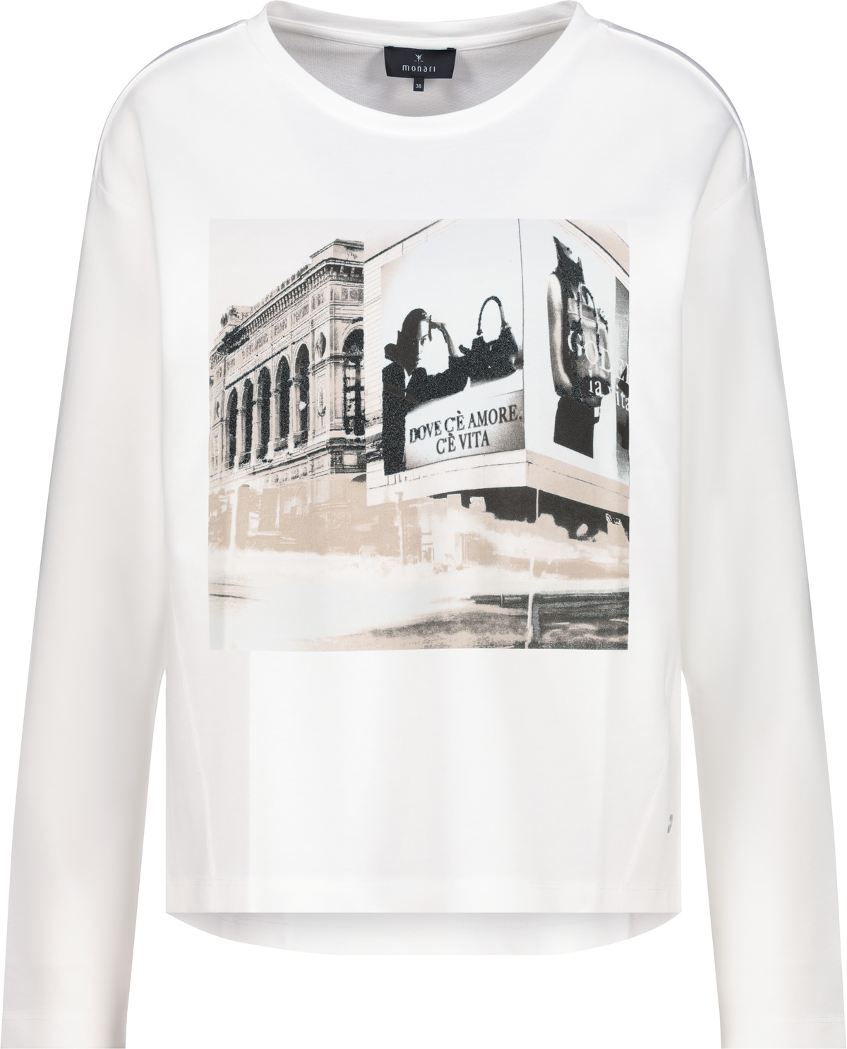 Monari Langarmshirt »Shirt City Druck« Regular fit mit U-Boot-Ausschnitt