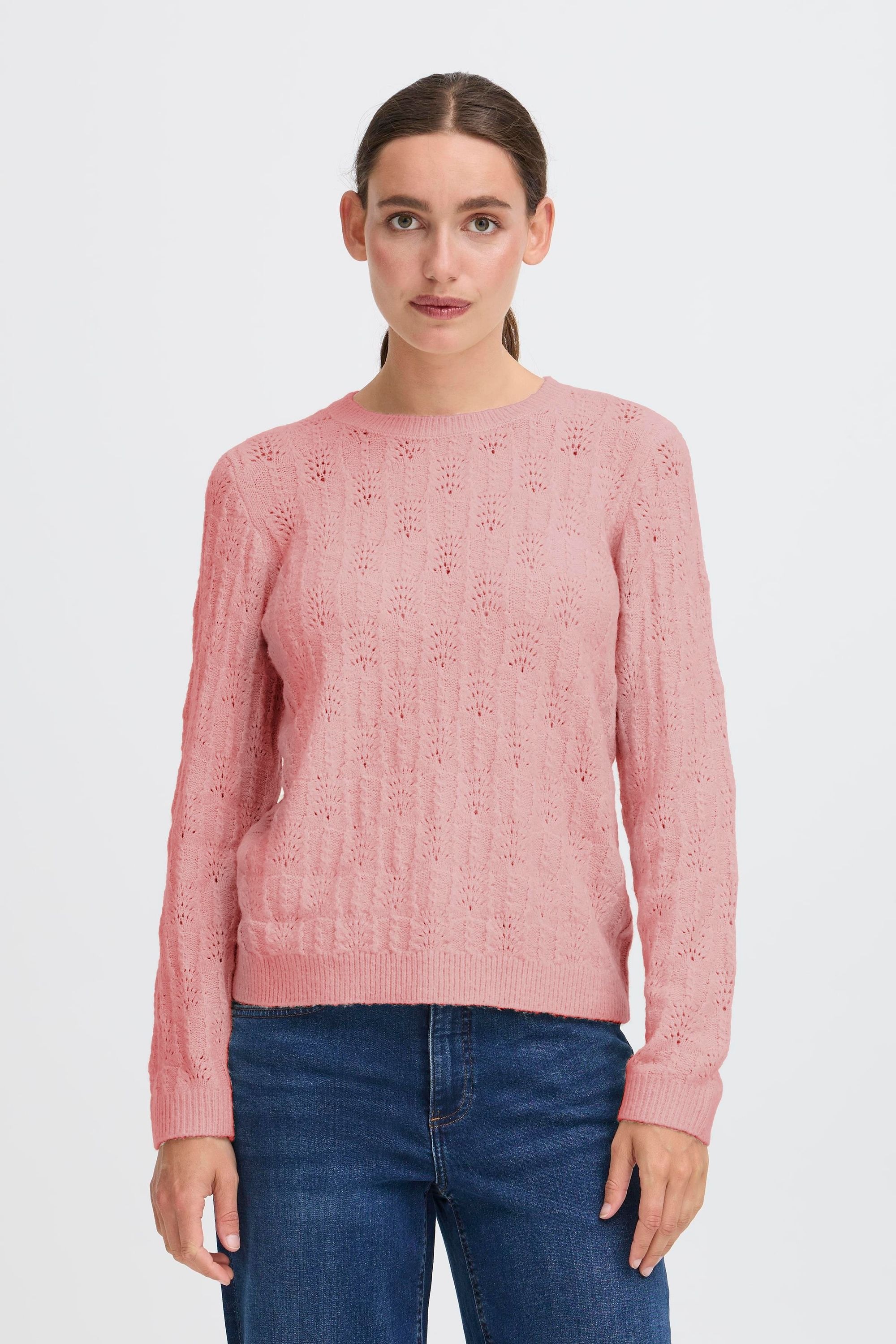 OXMO Strickfleece-Pullover OXFSINVA Women's Sweater Pink XXL 2