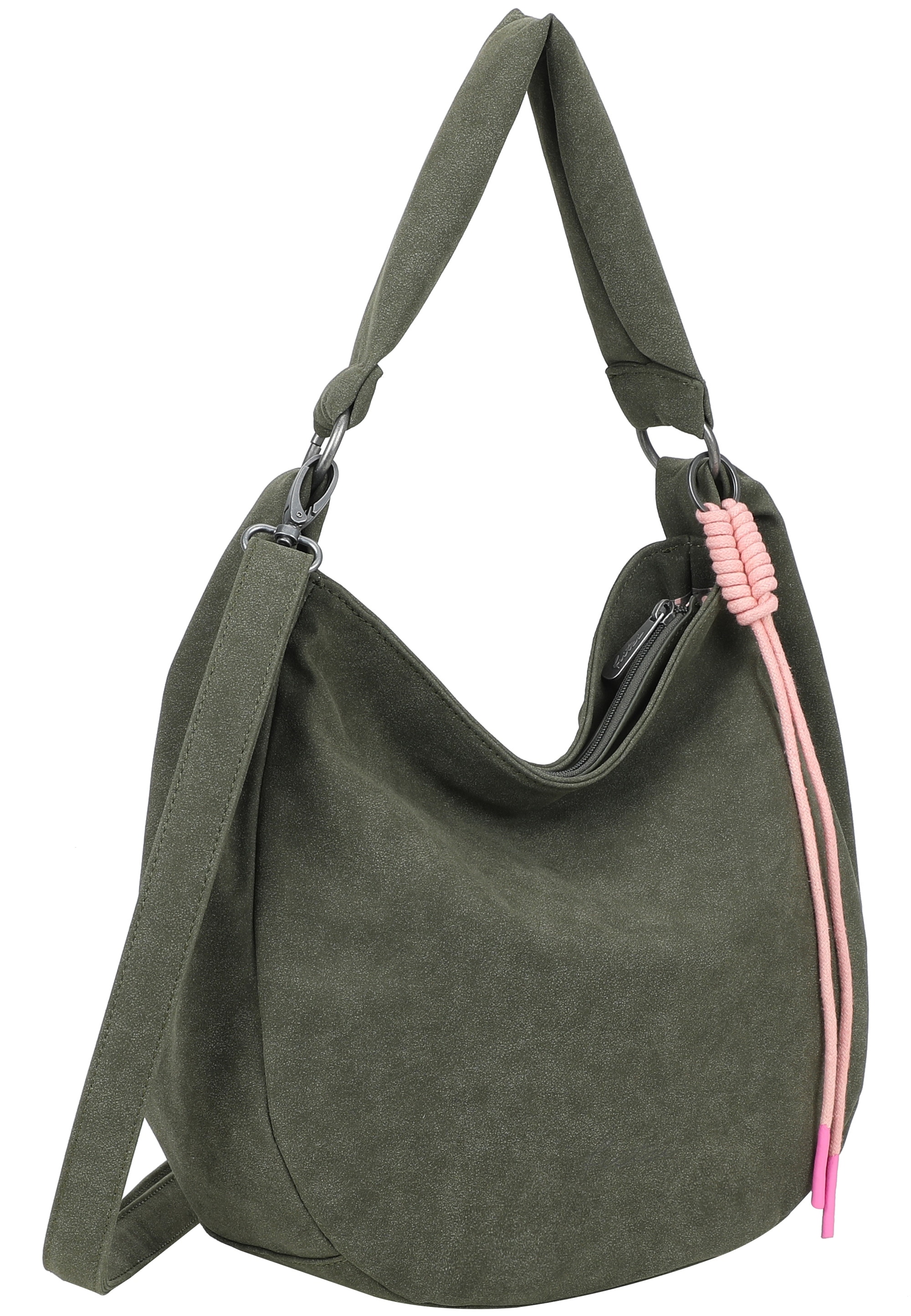 Fritzi aus Preußen Schultertasche »Sue01 Suede Jacky Soft Dark Olive« mit verstellbarem Schultergurt
