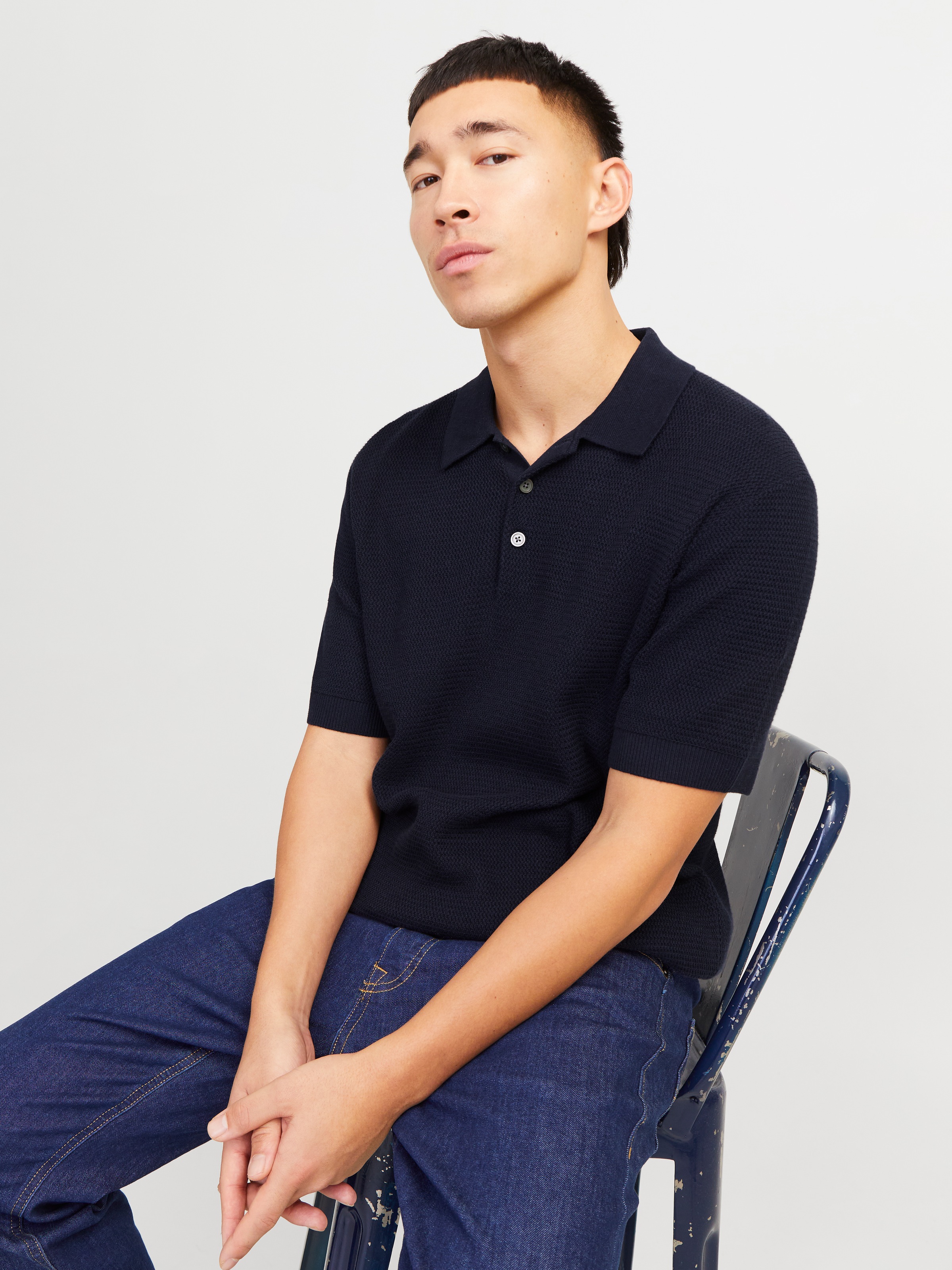 Jack & Jones Polokragenpullover "JPRCCCOOPER KNIT POLO SS SN" günstig online kaufen