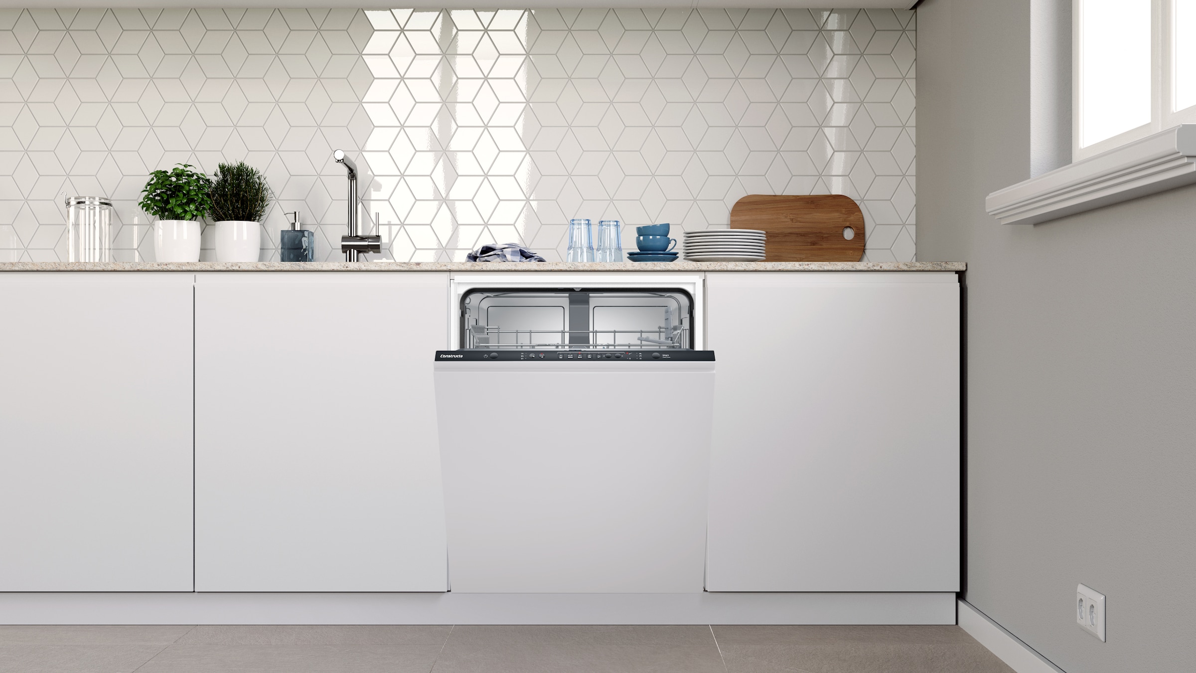 Constructa vollintegrierbarer Geschirrspüler »CB5VX01HTE« 12 tlg. Maßgedecke