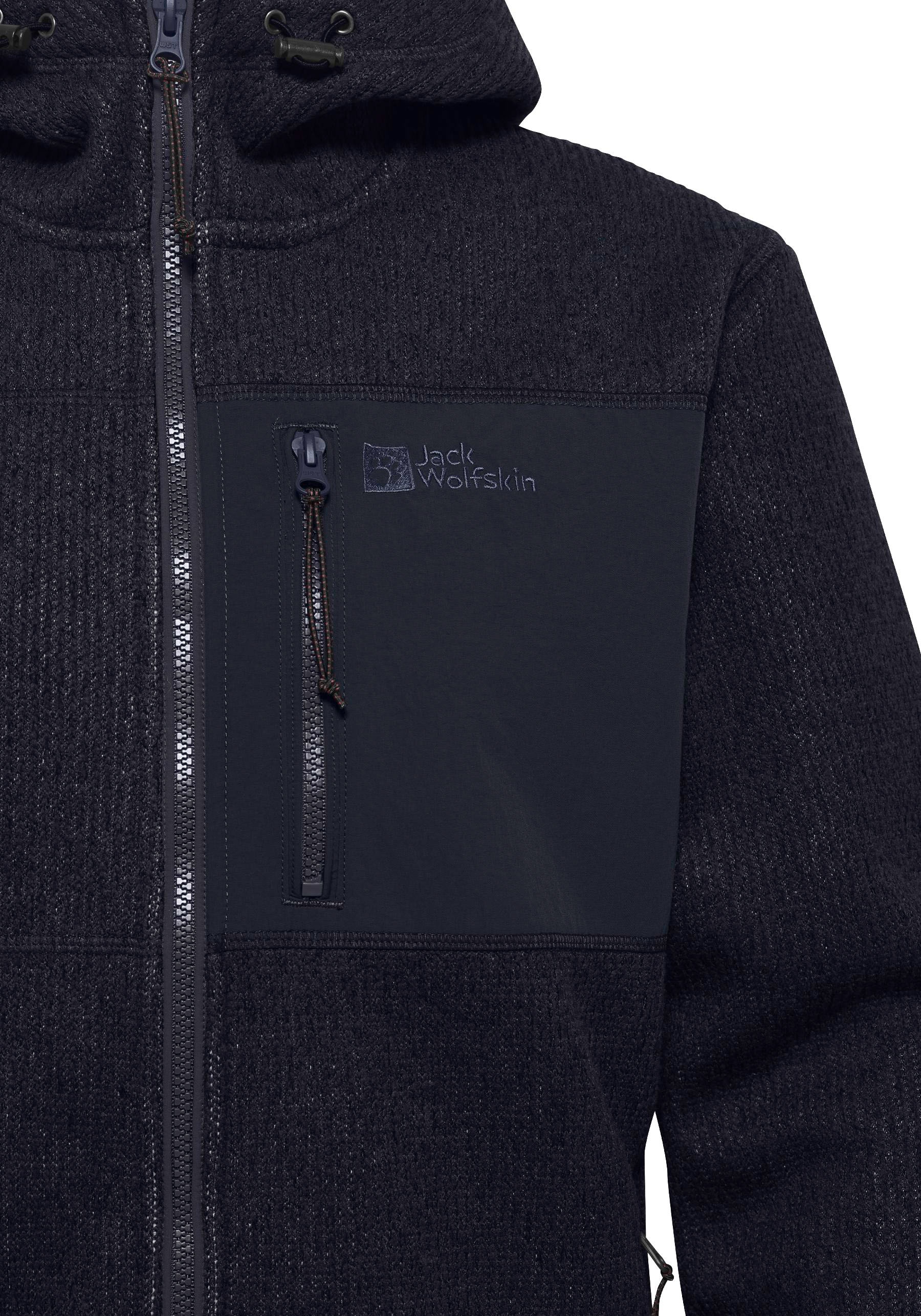 Jack Wolfskin Strickfleecejacke »KAMINFEUER«, mit Kapuze