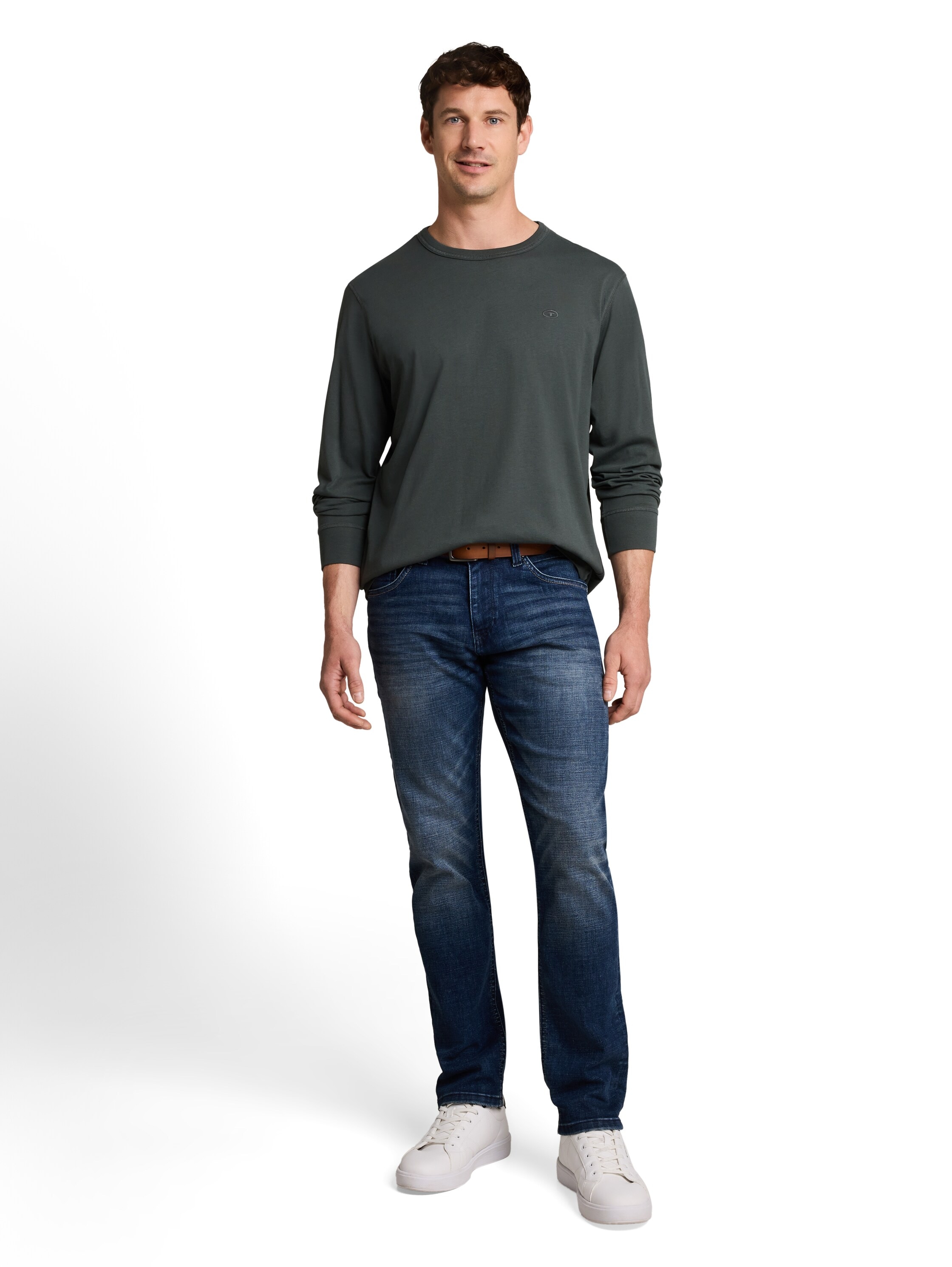 TOM TAILOR Langarmshirt mit Logo Stickerei