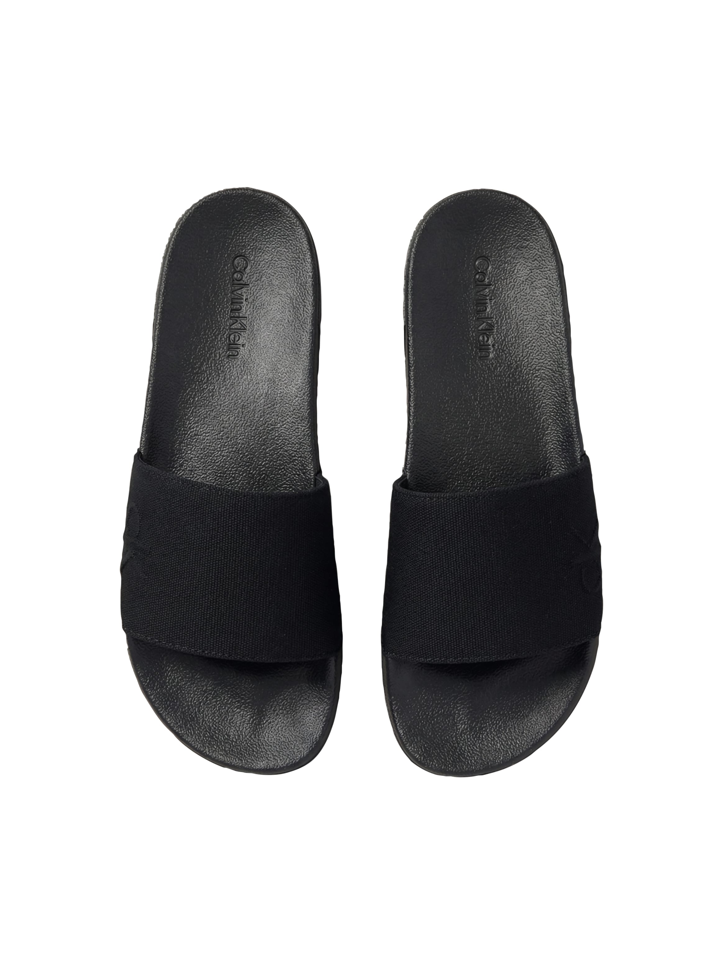 Calvin Klein Pantolette »ESS SLIDE HF SIDE LOGO CV«  Strandschuh, Sommerschuh, Flat mit Textil-Bandage, schmale Form