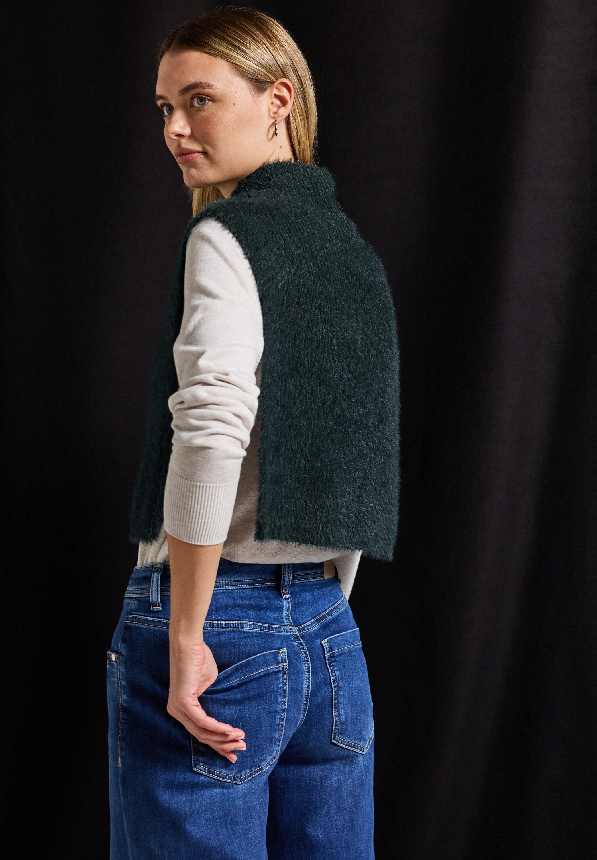 STREET ONE Strickcape, mit Federgarn
