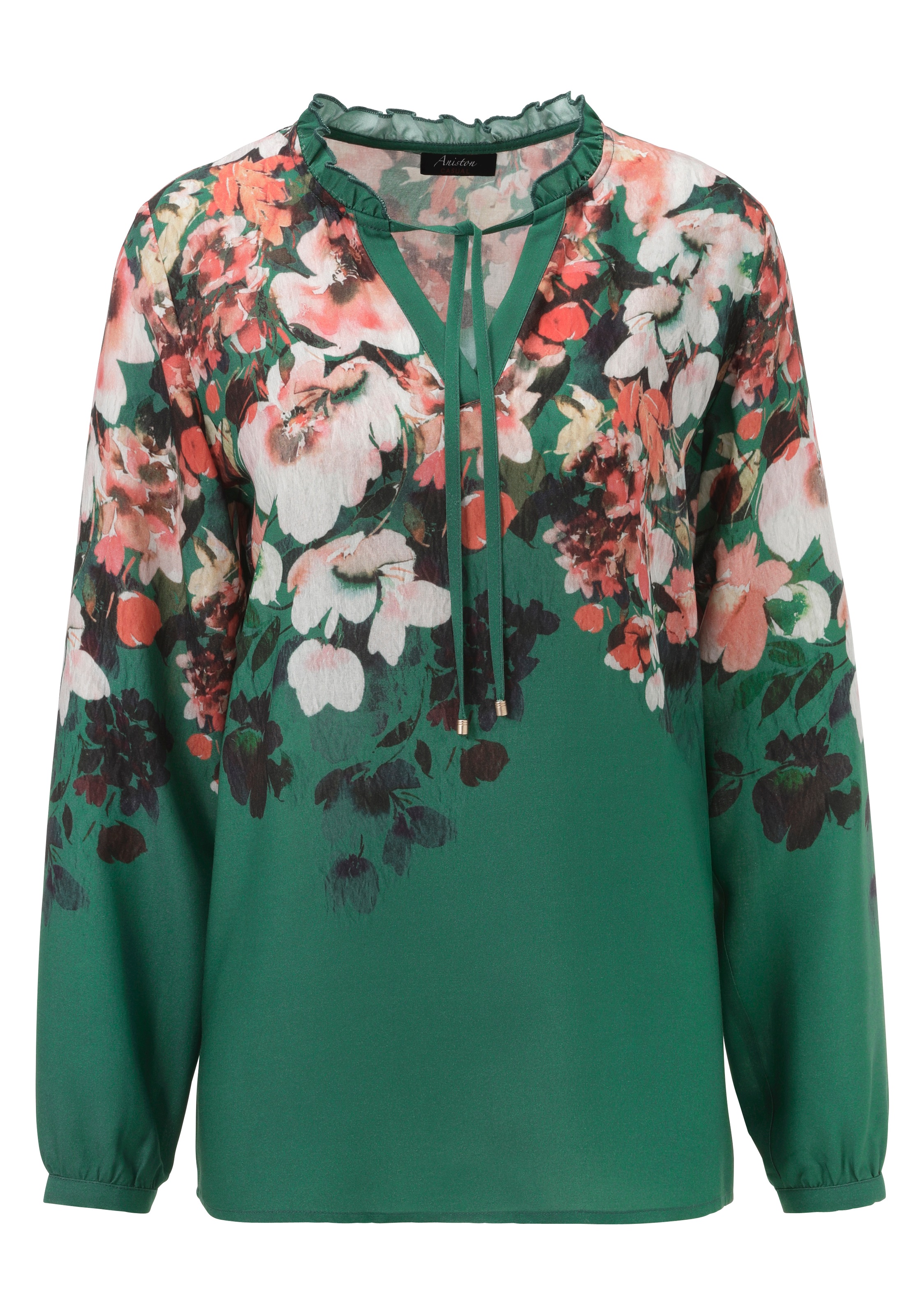 Aniston CASUAL Schlupfbluse, mit farbenfrohen Blüten bedruckt - NEUE KOLLEKTION
