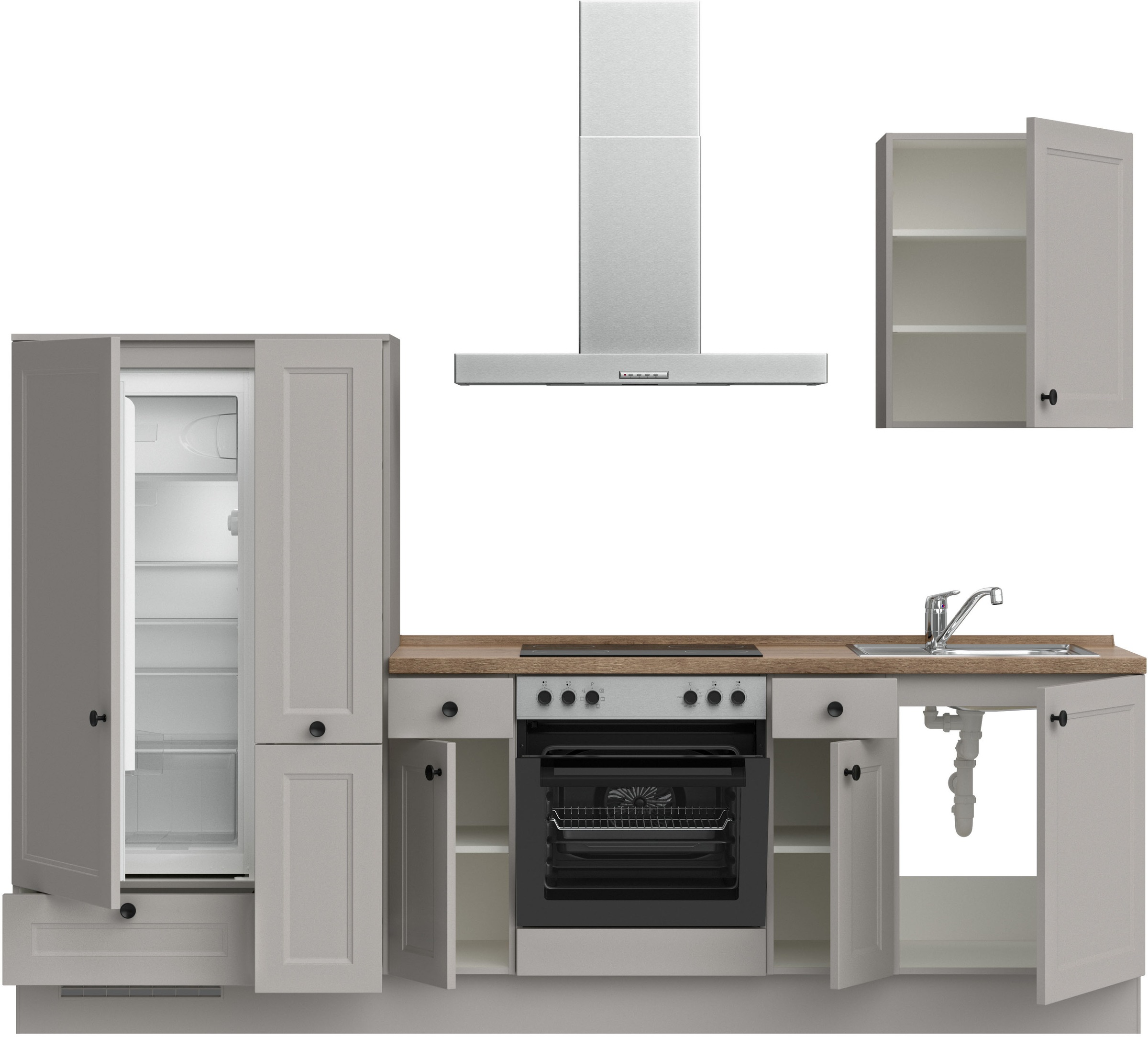 nobilia® Küchenzeile »"Cascada I"« vormontiert, Ausrichtung wählbar, Breite 270 cm, wahlw. mit E-Geräten