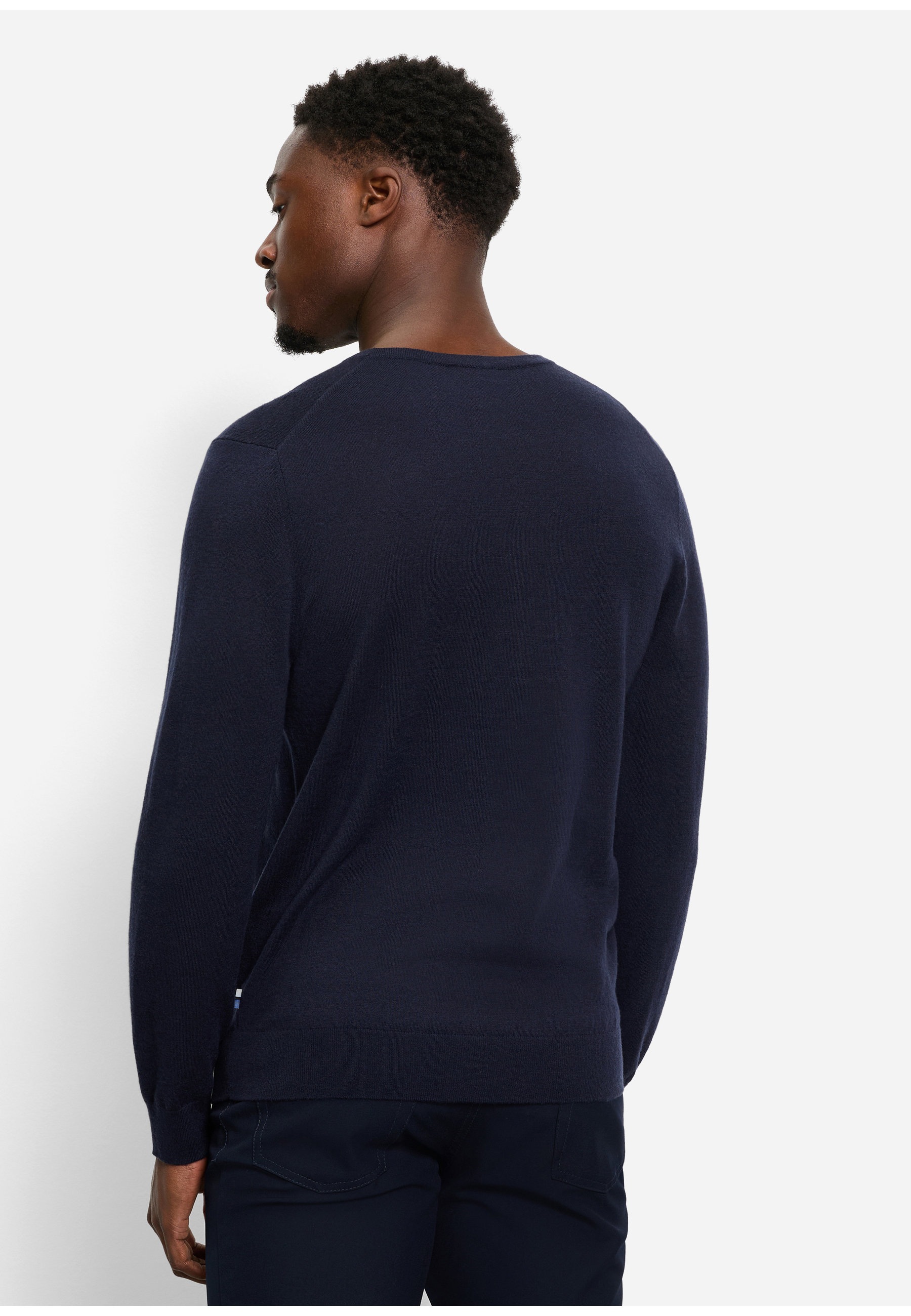 OLYMP Casual Knit Sweater Men Size L Navy 6