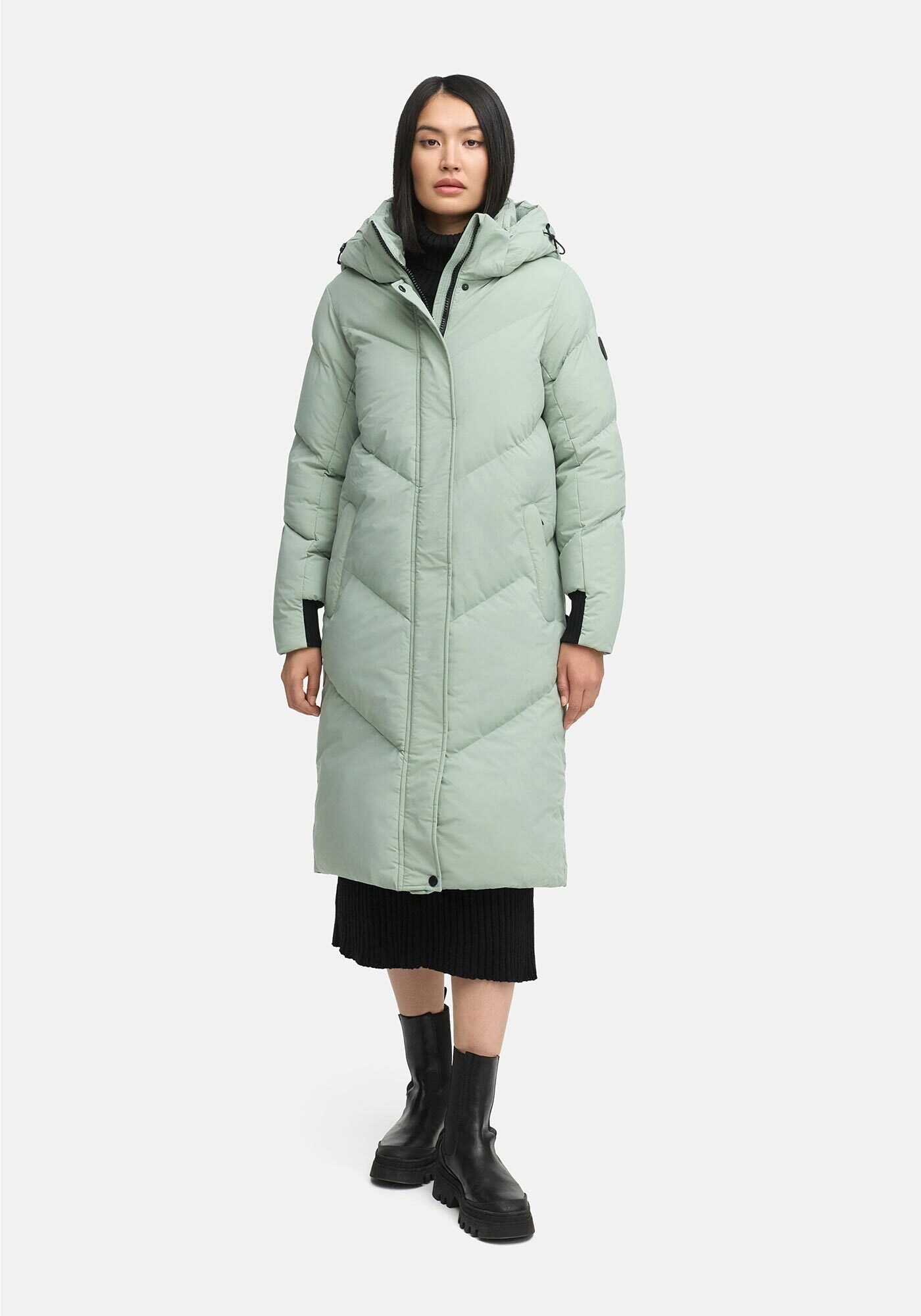 Marikoo Winterjacke "Teonaa" langer Winter Mantel gesteppt