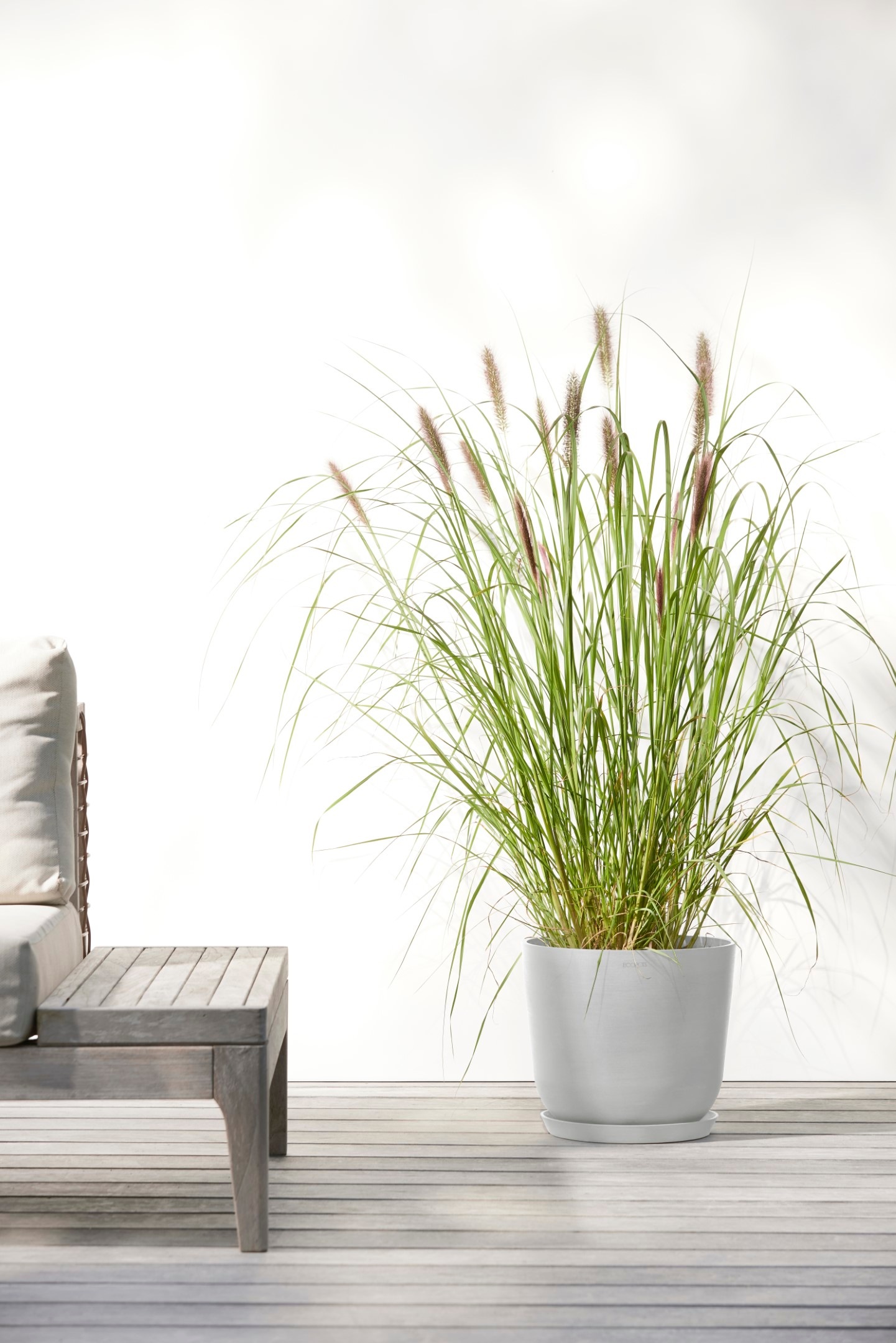 ECOPOTS Blumentopf »Oslo 25 + Wassersystem Weißgrau« für innen und außen: frostsicher, bruchsicher und lichtbeständig