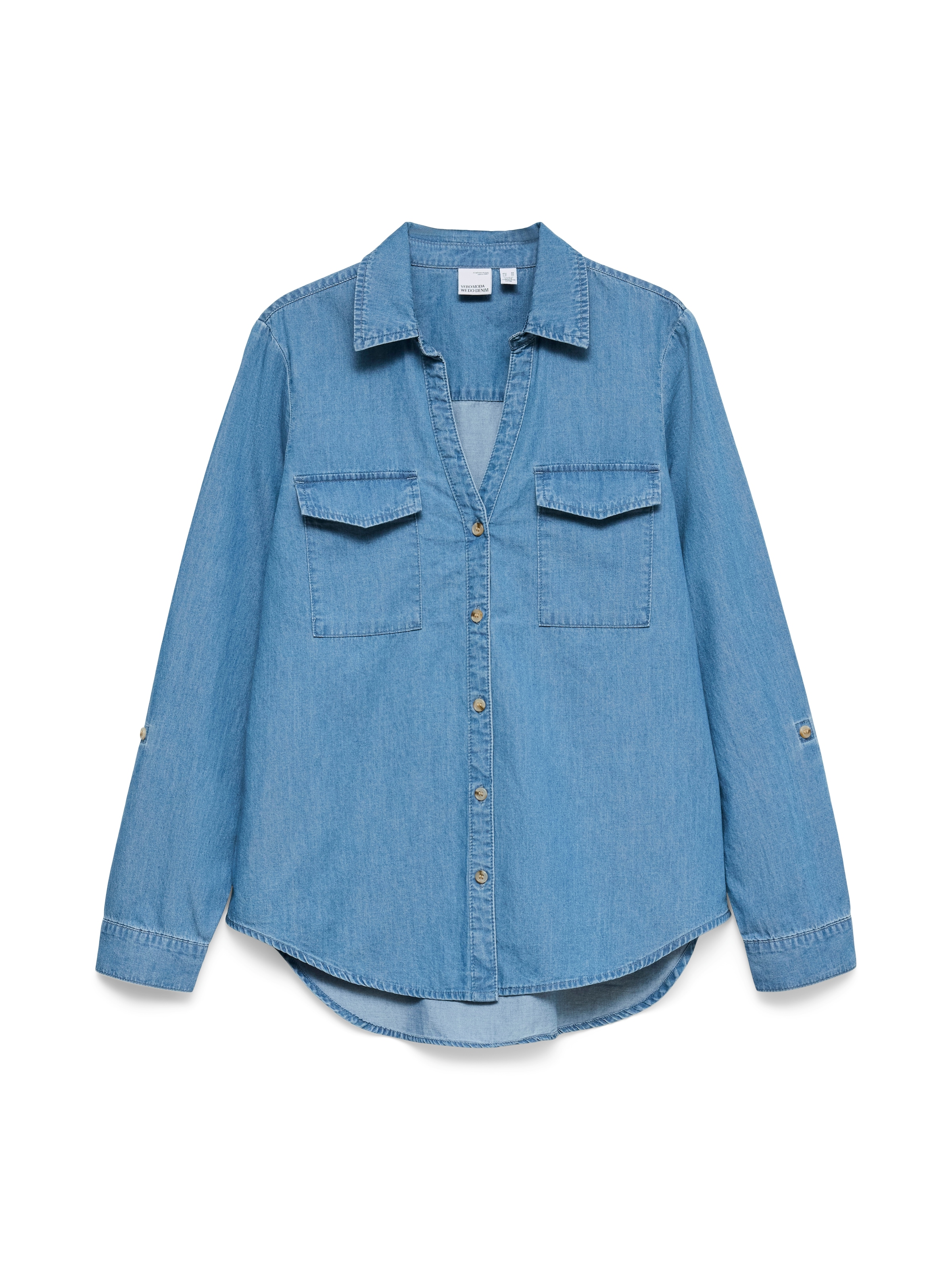 Vero Moda Jeansbluse »VMBUMPY LS LOOSE POCKET DNM SHIRT NOOS« Baumwolle